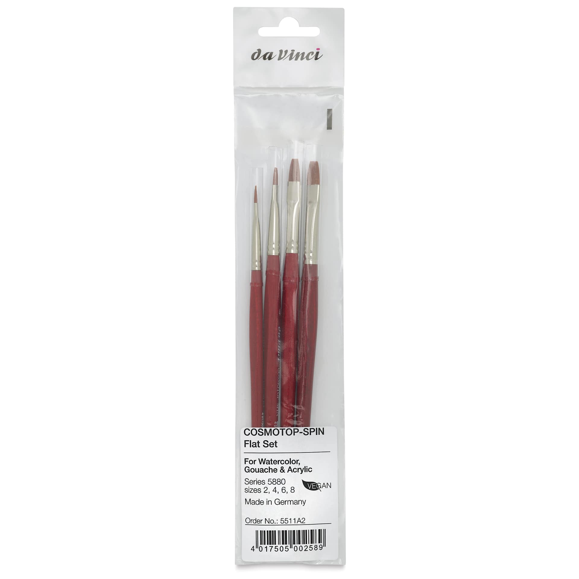 Da Vinci Cosmotop Spin Brushes - Flat, Set of 4, front of the packaging