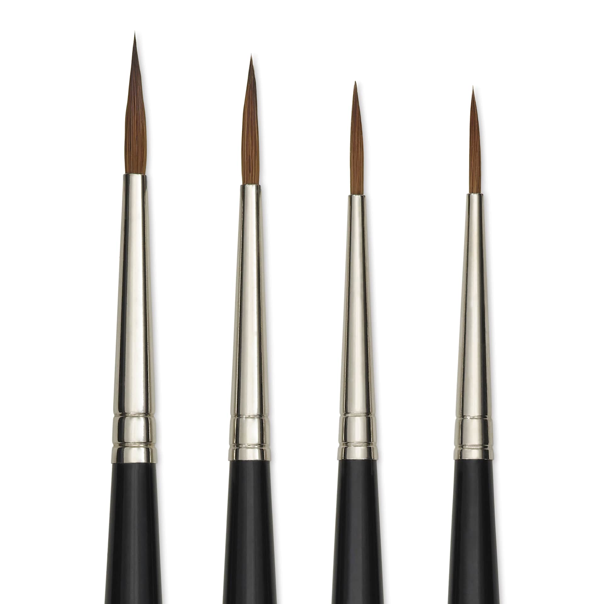 Da Vinci Maestro Kolinsky Brushes - 35 Long Tapered Round, Set of 4, close-up