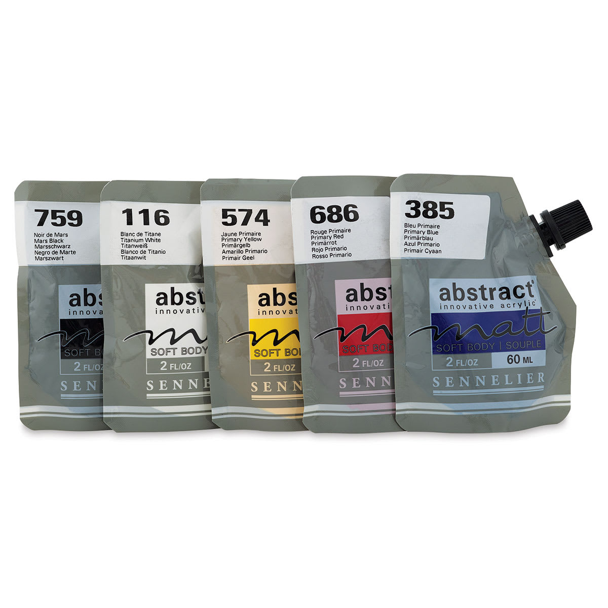 Sennelier Abstract Matte - Primary Set of 5 (Out of packaging)