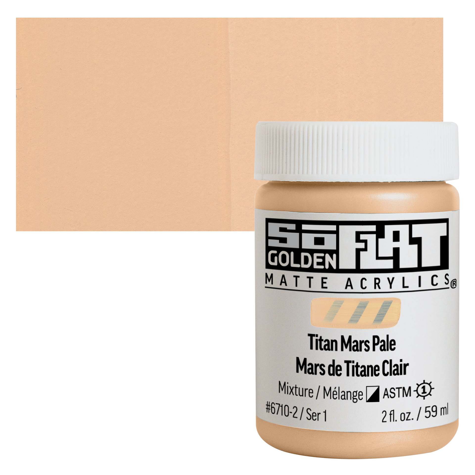 Golden SoFlat Matte Acrylic Paint - Titan Mars Pale, 59 ml, Jar and swatch