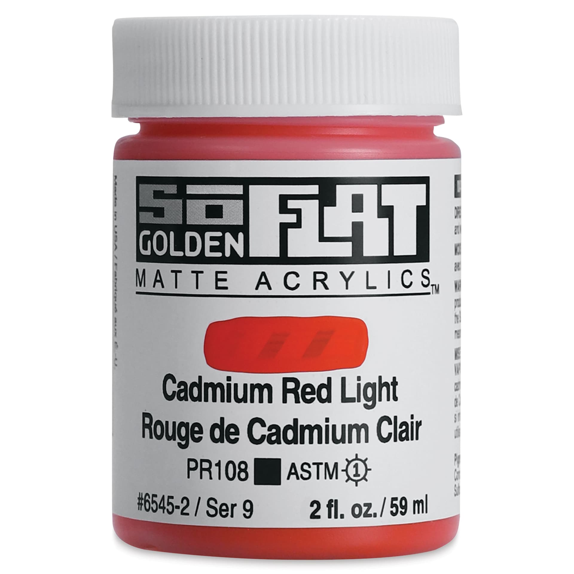 Golden SoFlat Matte Acrylic Paint - Cadmium Red Light, 59 ml, Jar