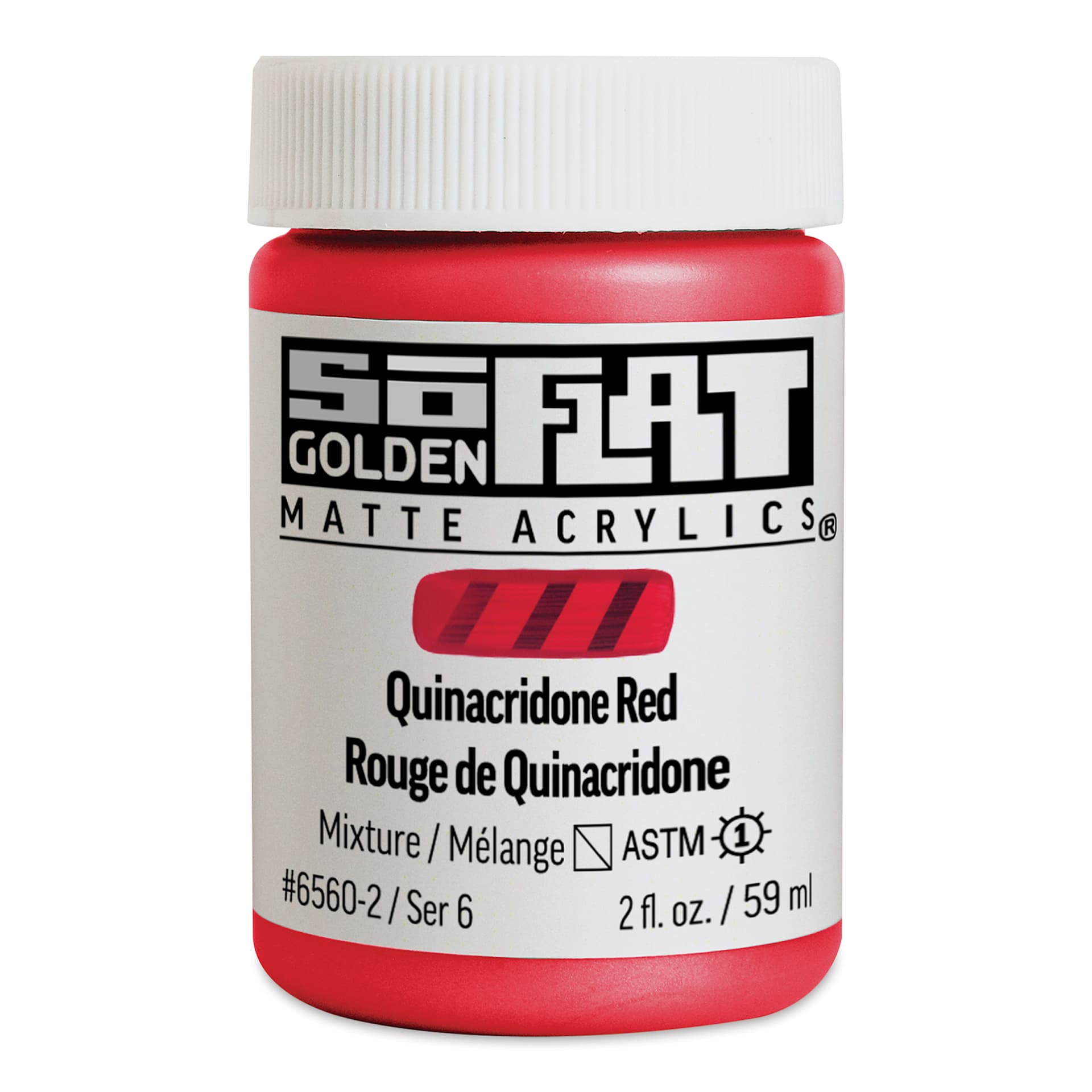 Golden SoFlat Matte Acrylic Paint - Quinacridone Red, 59 ml, Jar