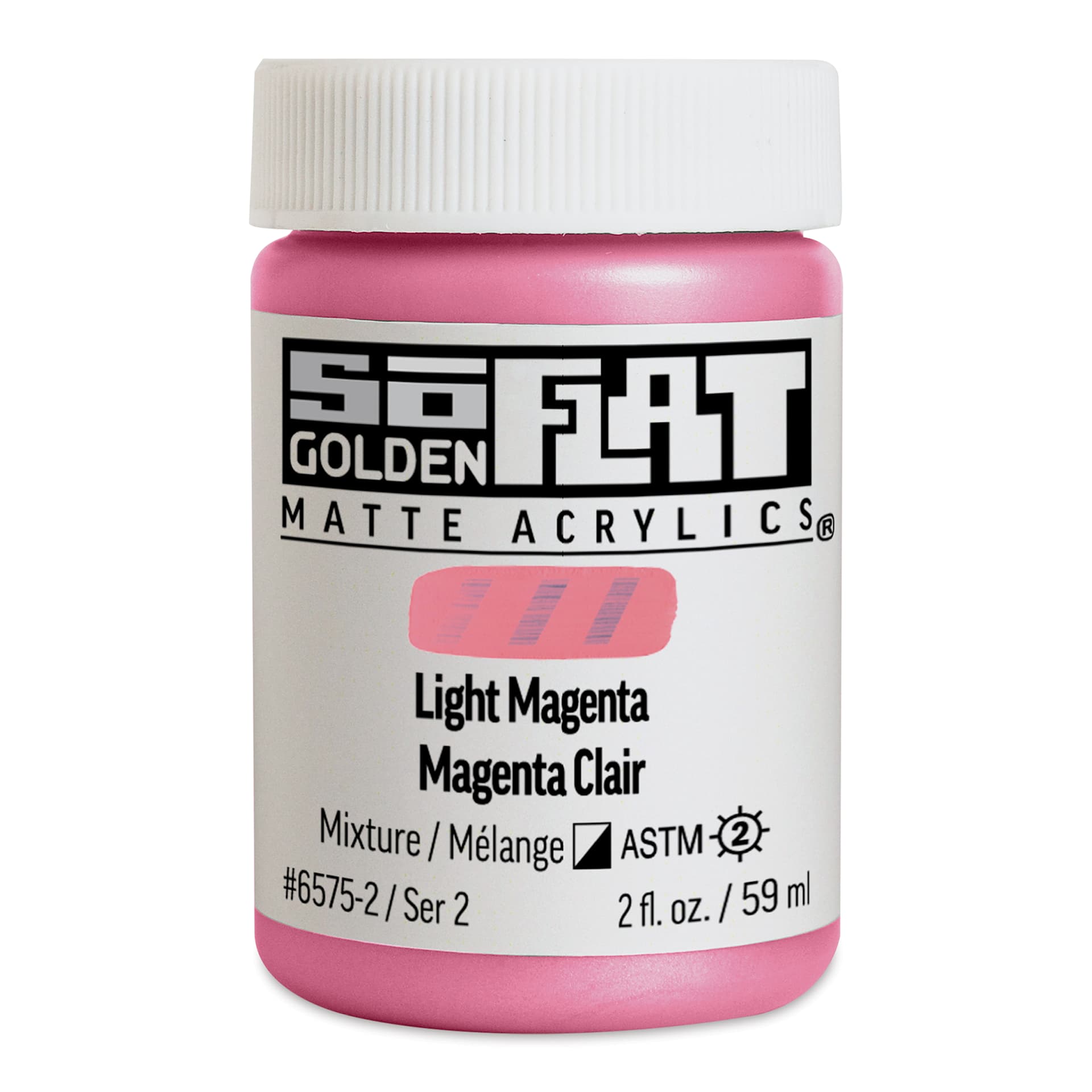 Golden SoFlat Matte Acrylic Paint - Light Magenta, 59 ml, Jar