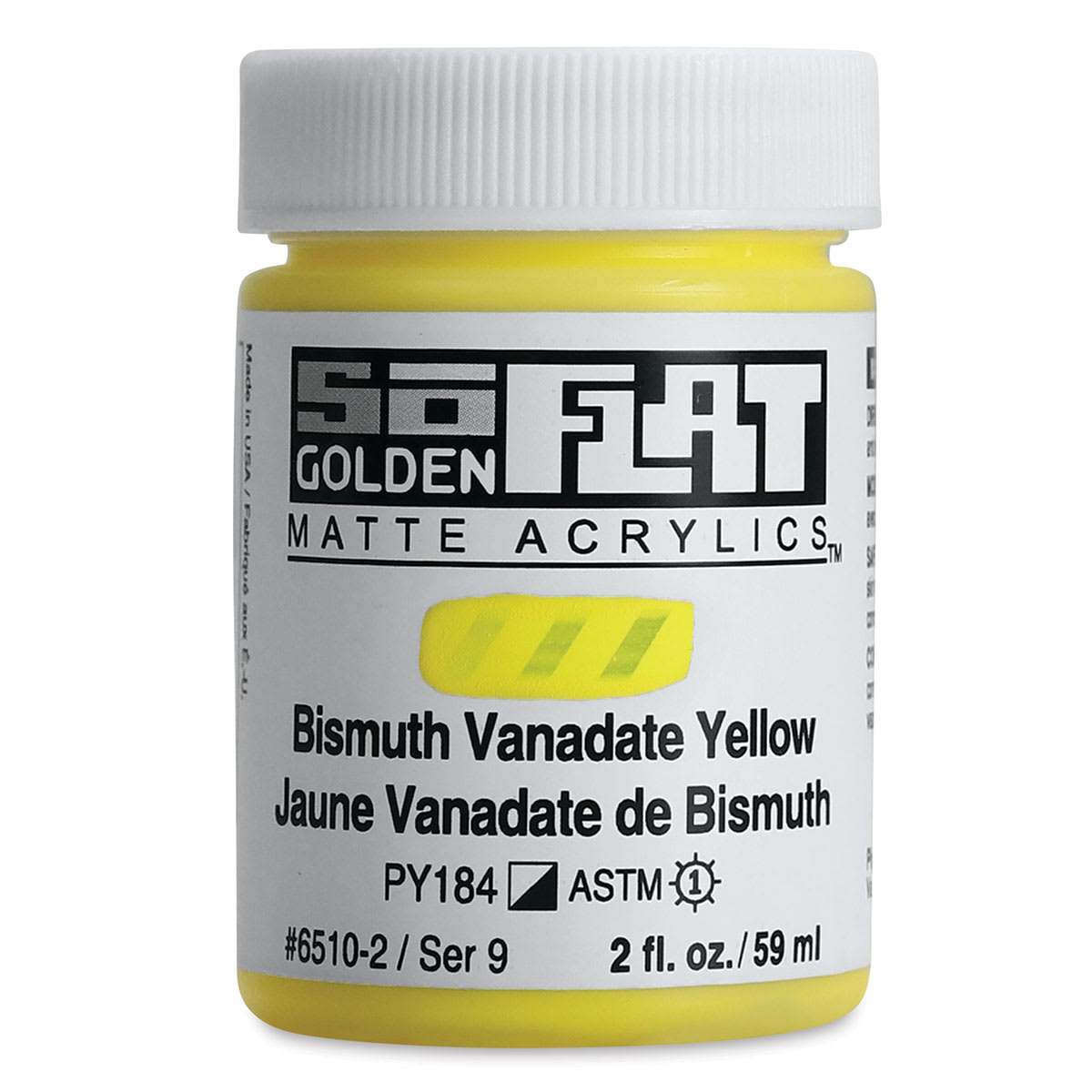 Golden SoFlat Matte Acrylic Paint - Bismuth Vanadate Yellow, 59 ml, Jar