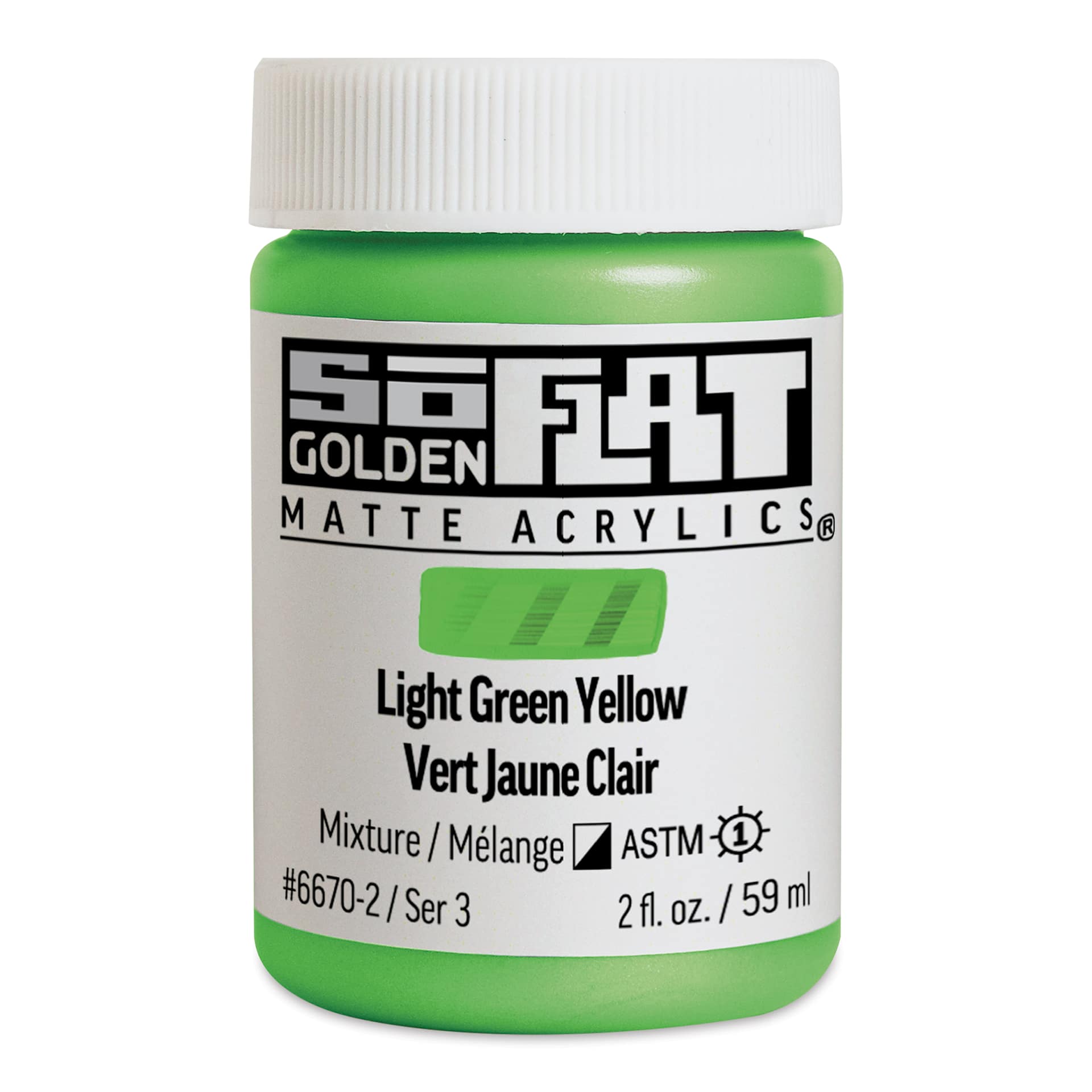Golden SoFlat Matte Acrylic Paint - Light Green Yellow, 59 ml, Jar