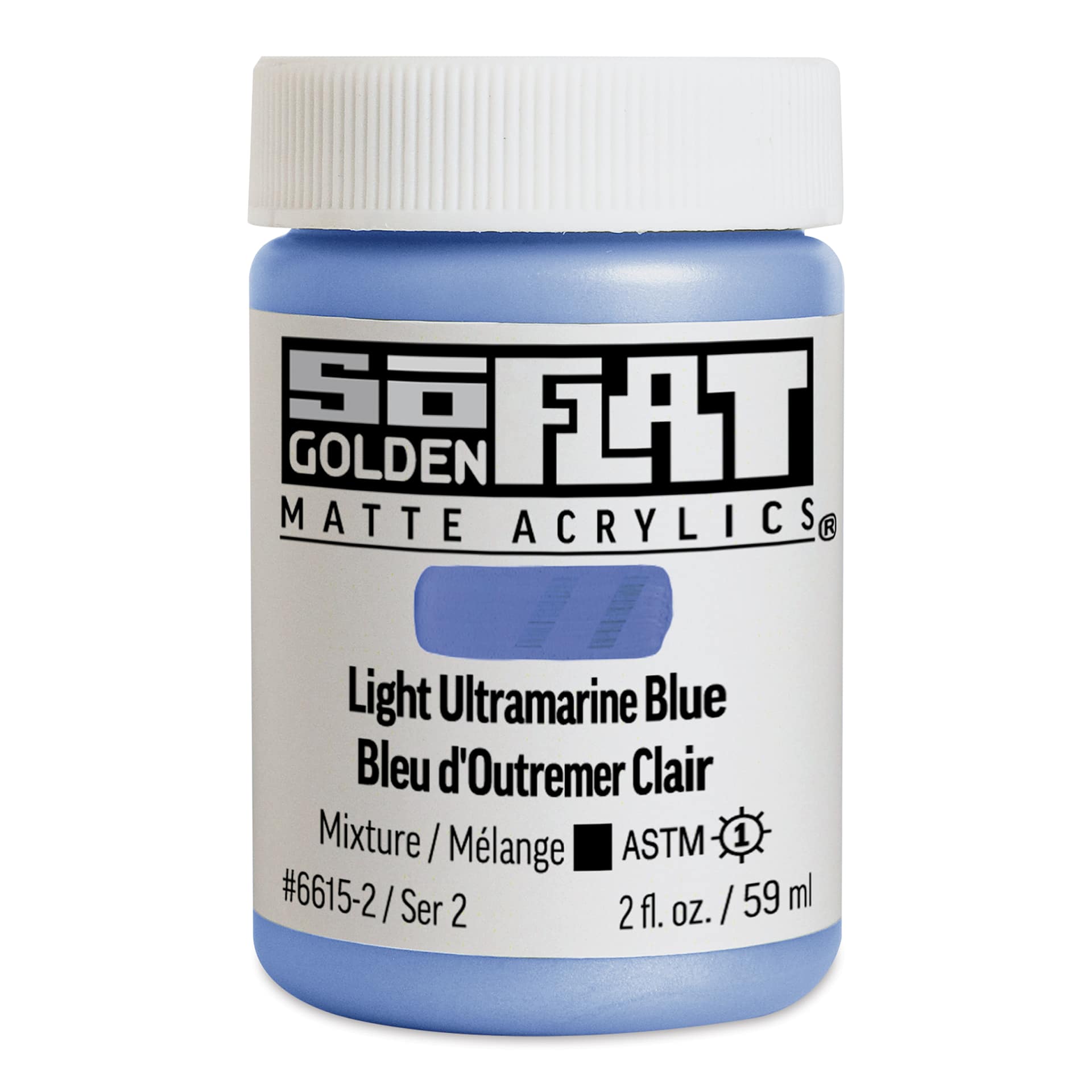 Golden SoFlat Matte Acrylic Paint - Light Ultramarine Blue, 59 ml, Jar