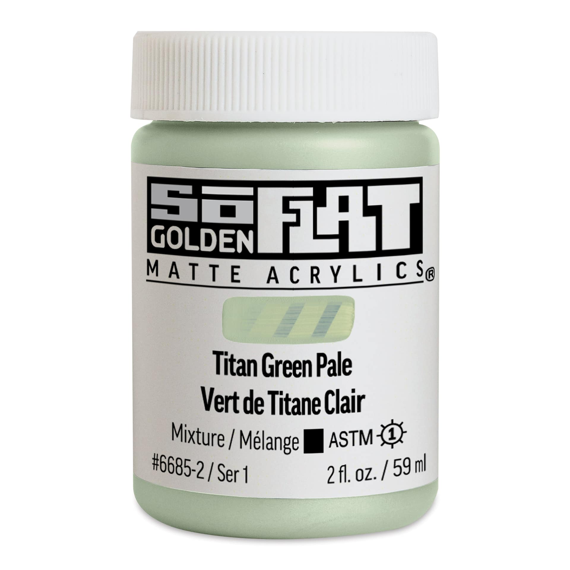 Golden SoFlat Matte Acrylic Paint - Titan Green Pale, 59 ml, Jar