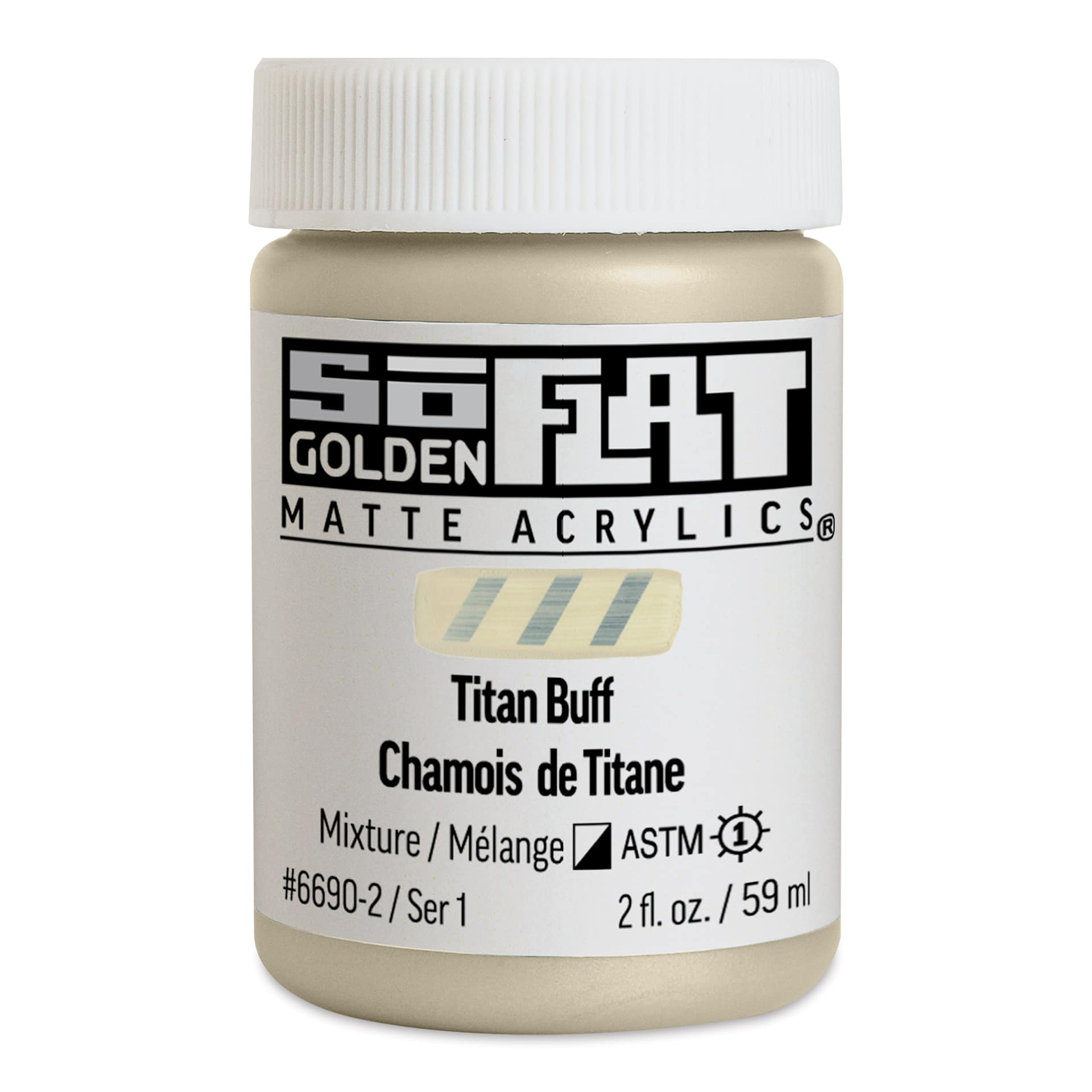 Golden SoFlat Matte Acrylic Paint - Titan Buff, 59 ml, Jar