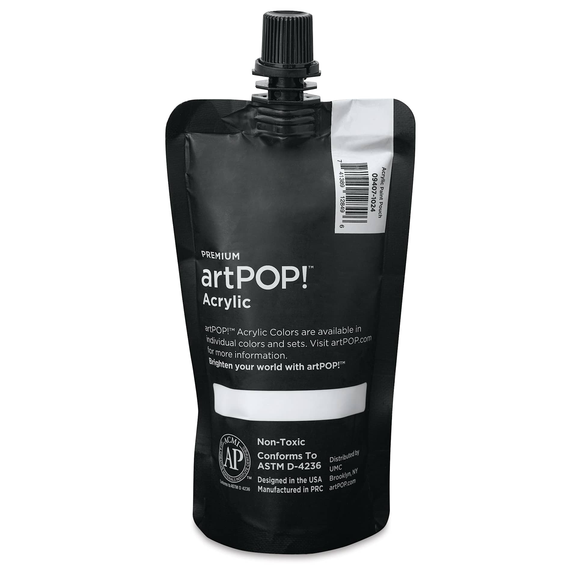 artPOP! Heavy Body Acrylic Paints - Titanium White, 120 ml (Back of pouch)