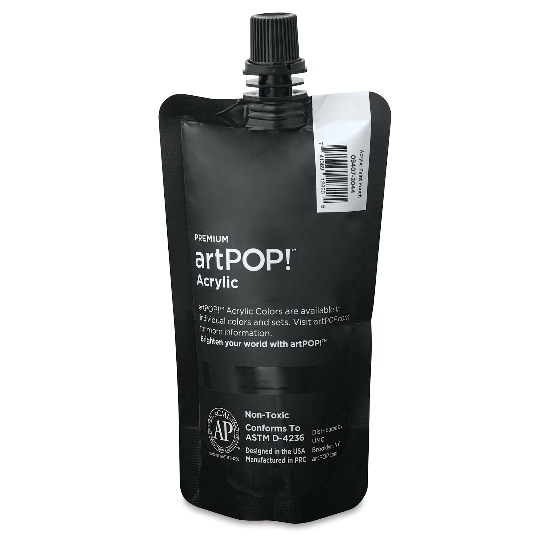 artPOP! Heavy Body Acrylic Paint - Mars Black, 120 ml Pouch (Back of pouch)