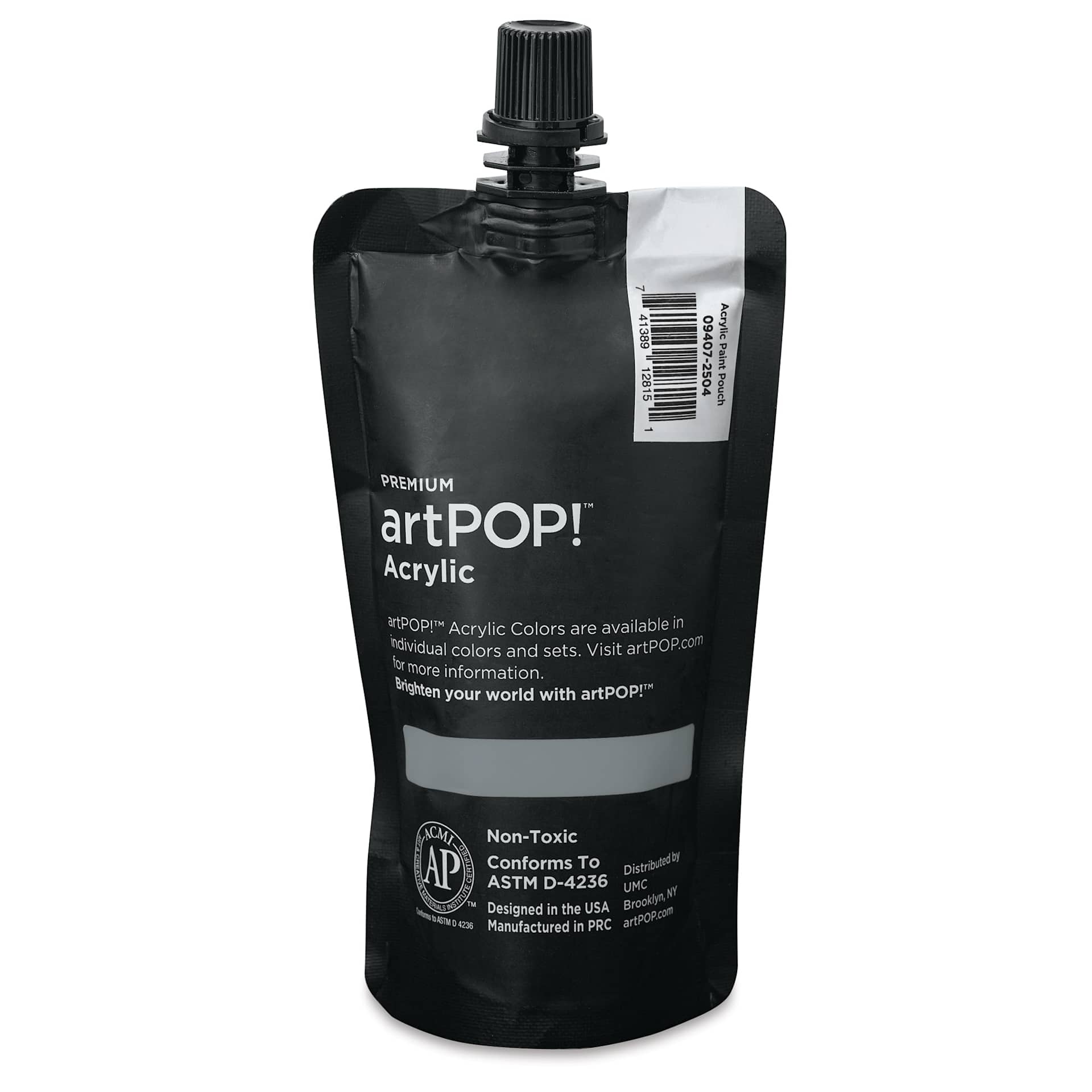 artPOP! Heavy Body Acrylic Paint - Gray, 120 ml Pouch (Back of pouch)