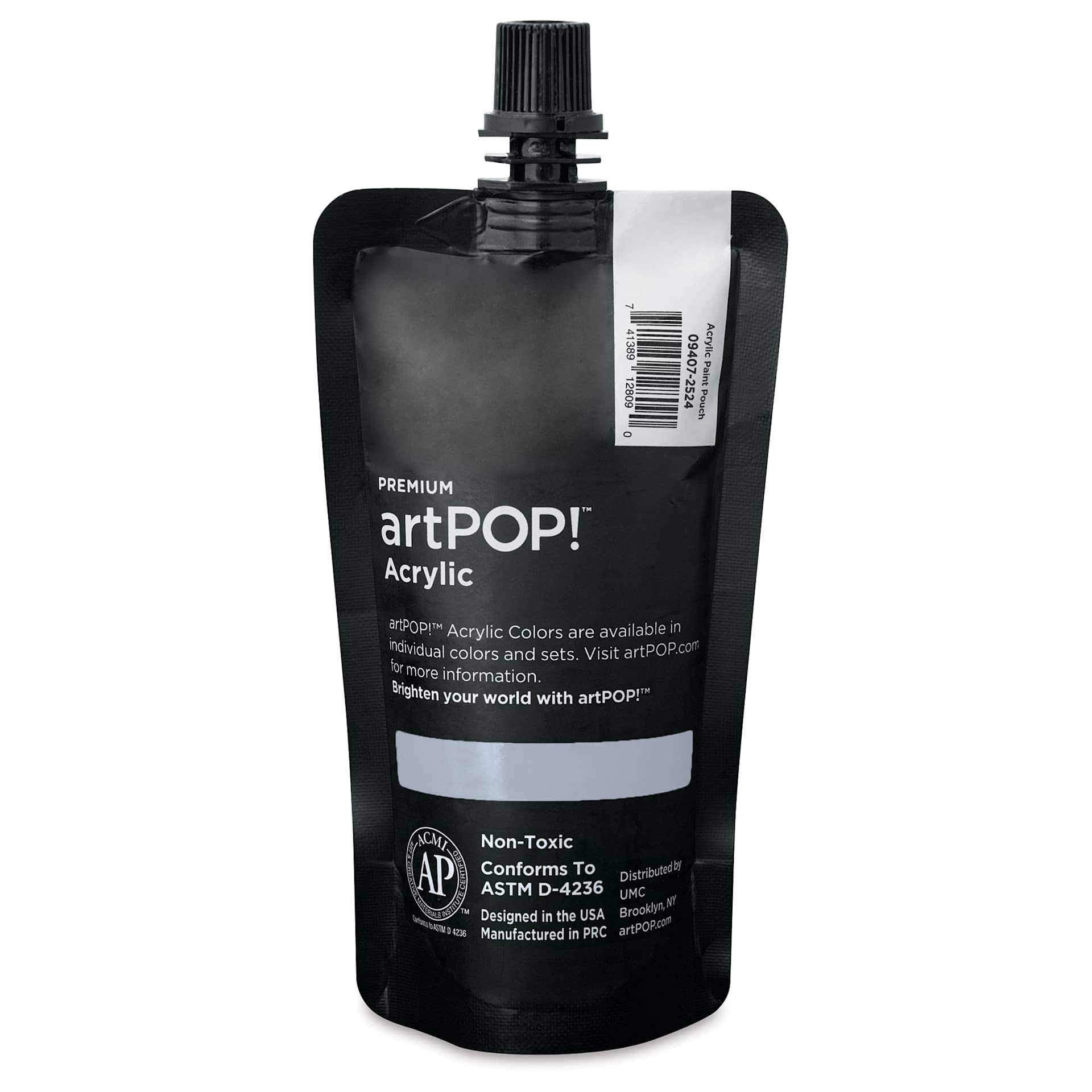 artPOP! Heavy Body Acrylic Paint - Cool Gray, 120 ml Pouch (Back of pouch)