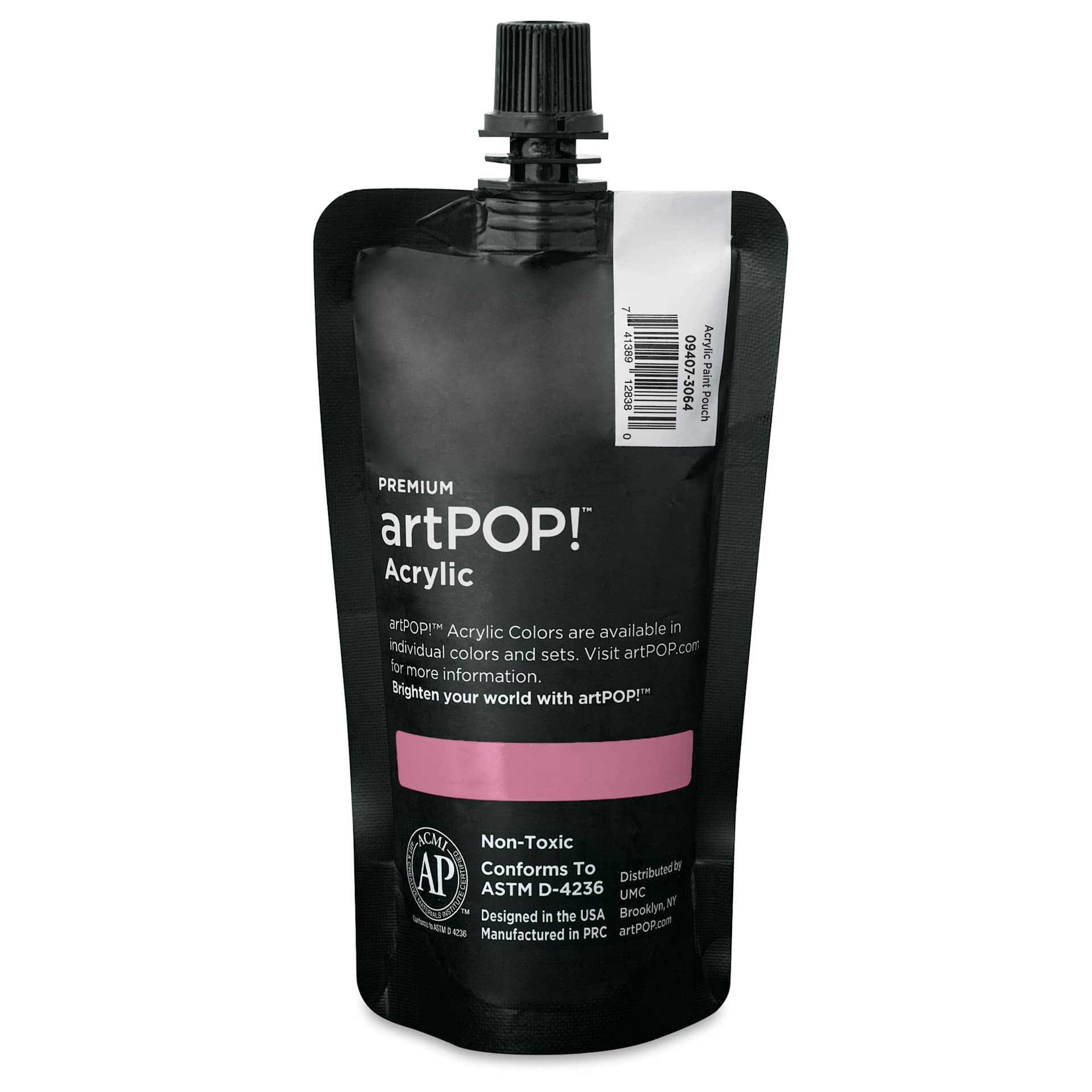 artPOP! Heavy Body Acrylic Paint - Pink, 120 ml Pouch (Back of pouch)