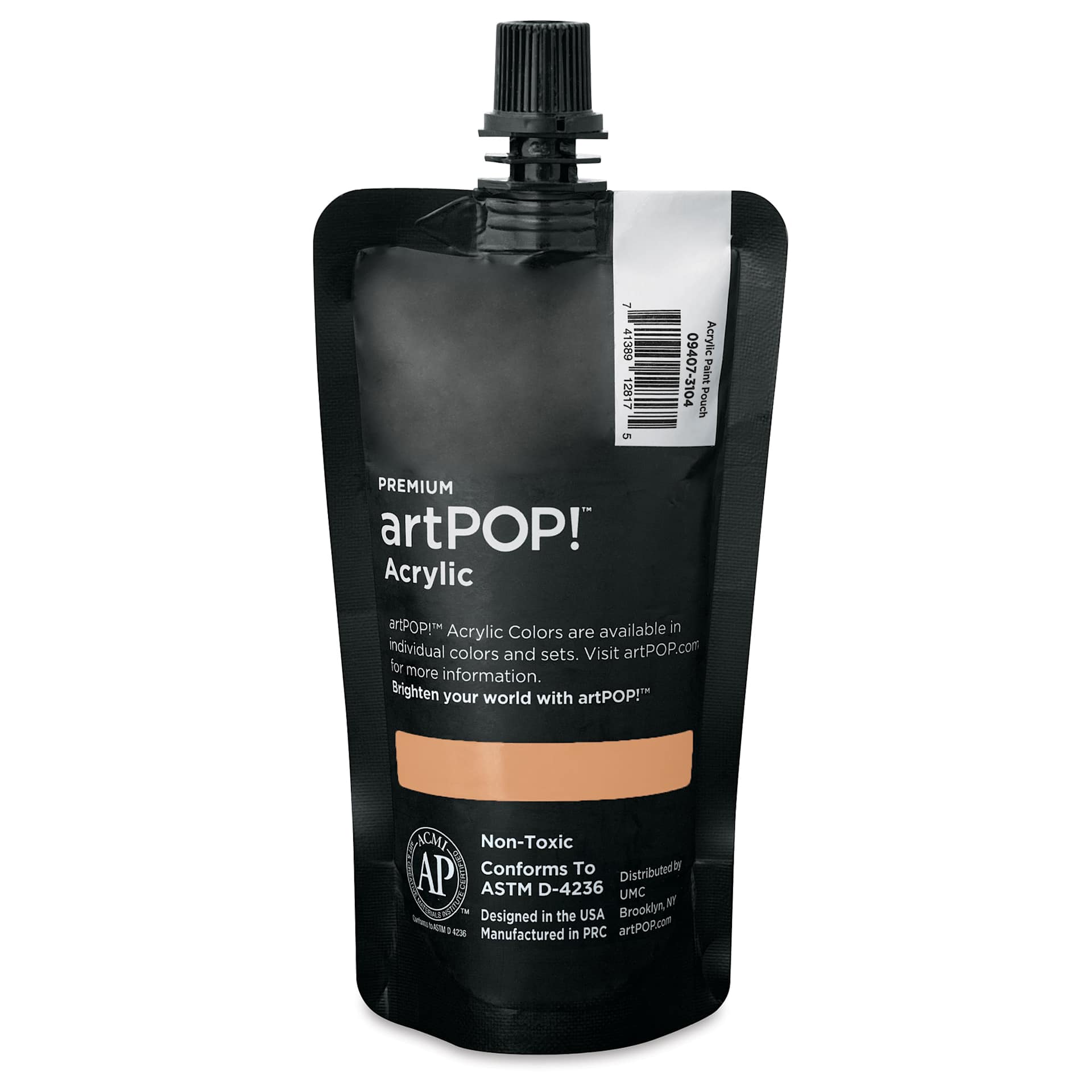 artPOP! Heavy Body Acrylic Paint - Rosy Beige, 120 ml Pouch (Back of pouch)