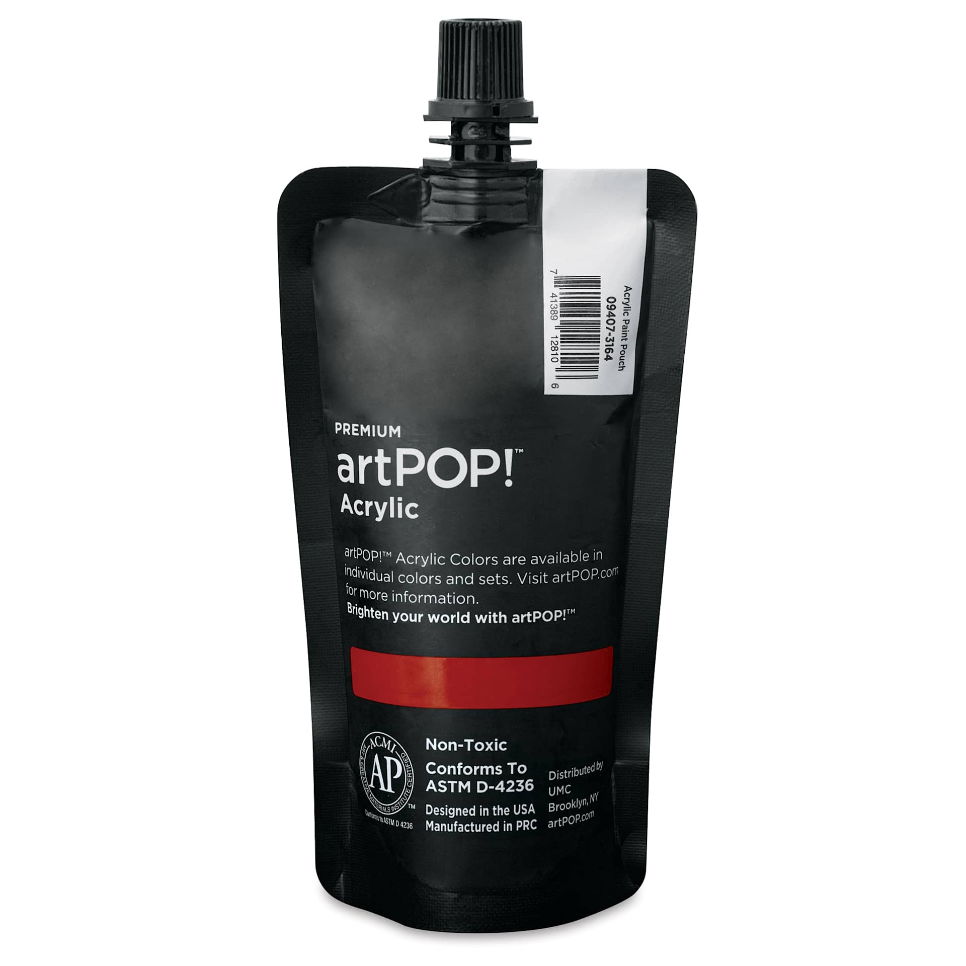 artPOP! Heavy Body Acrylic Paint - Crimson Red, 120 ml Pouch (Back of pouch)