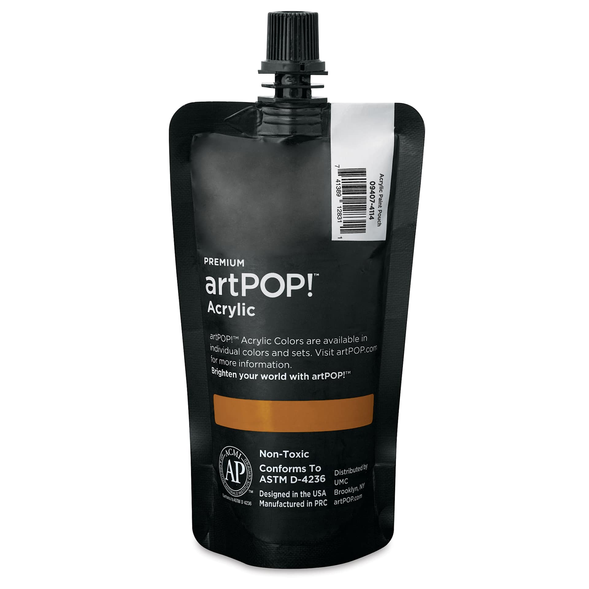 artPOP! Heavy Body Acrylic Paint - Iron Oxide Yellow, 120 ml Pouch (Back of pouch)