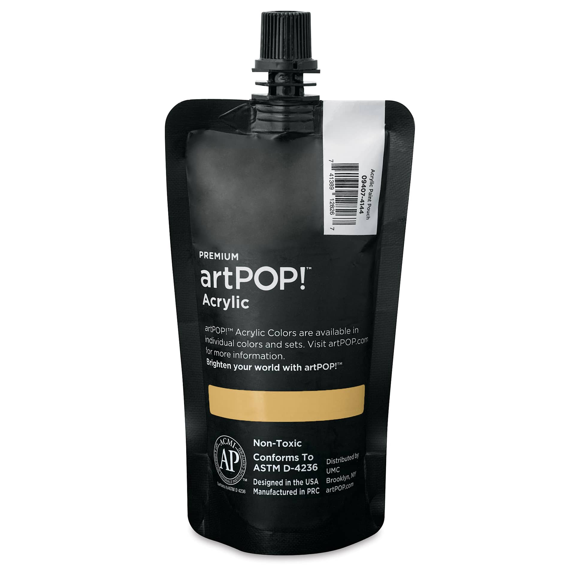 artPOP! Heavy Body Acrylic Paint - Naples Yellow, 120 ml Pouch (Back of pouch)