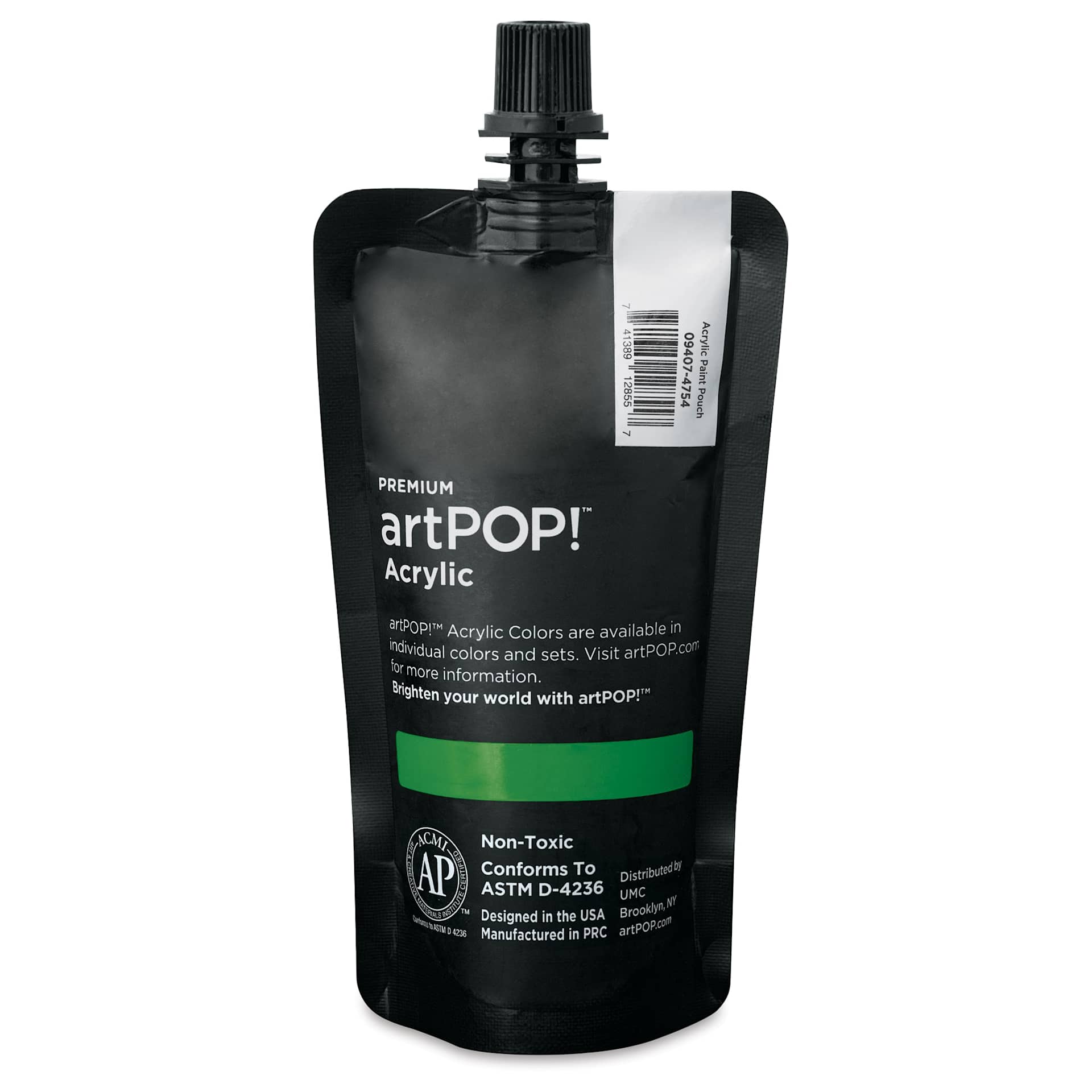 artPOP! Heavy Body Acrylic Paints - Yellow Green, 120 ml Pouch (Back of pouch)