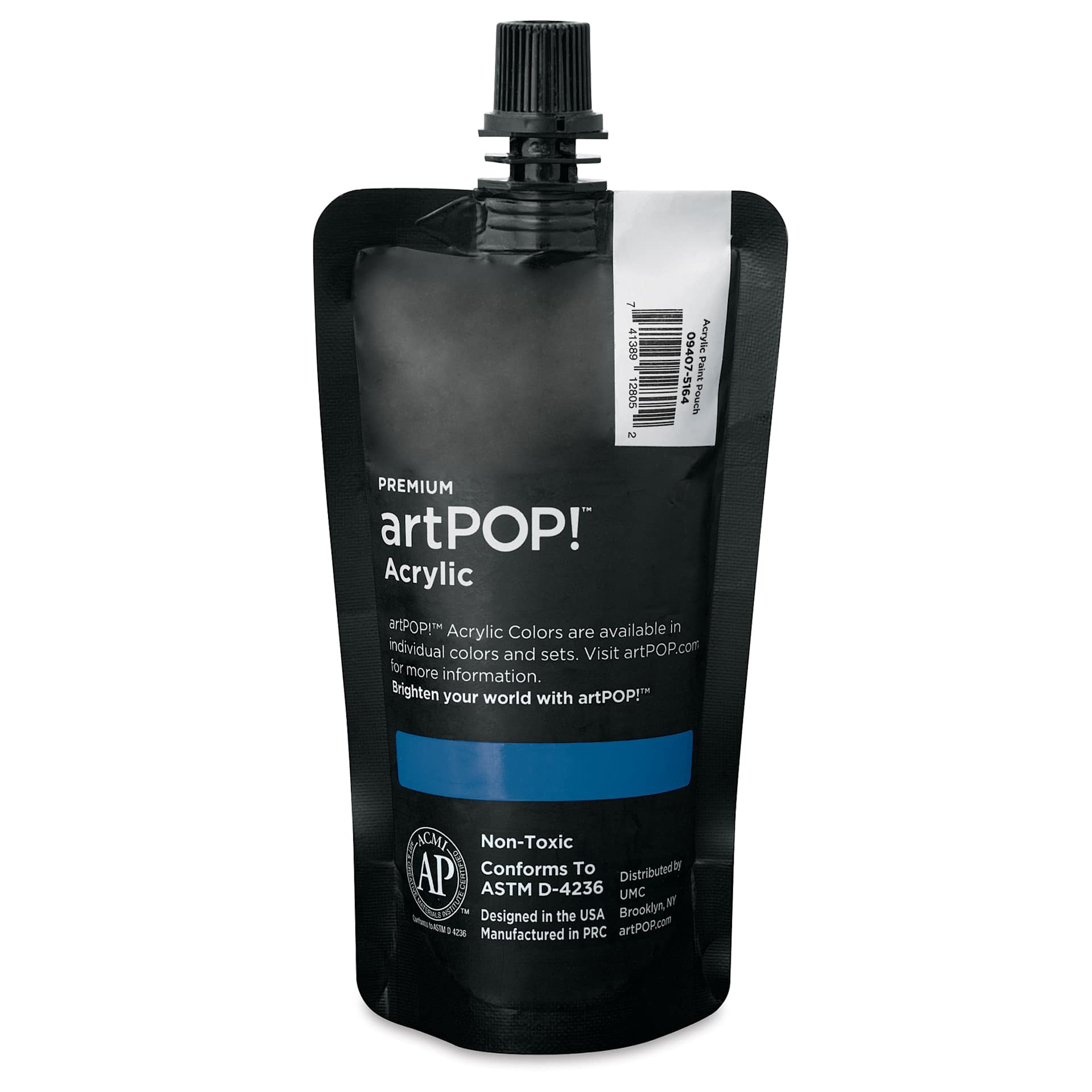 artPOP! Heavy Body Acrylic Paint - Cerulean Blue, 120 ml Pouch (Back of pouch)