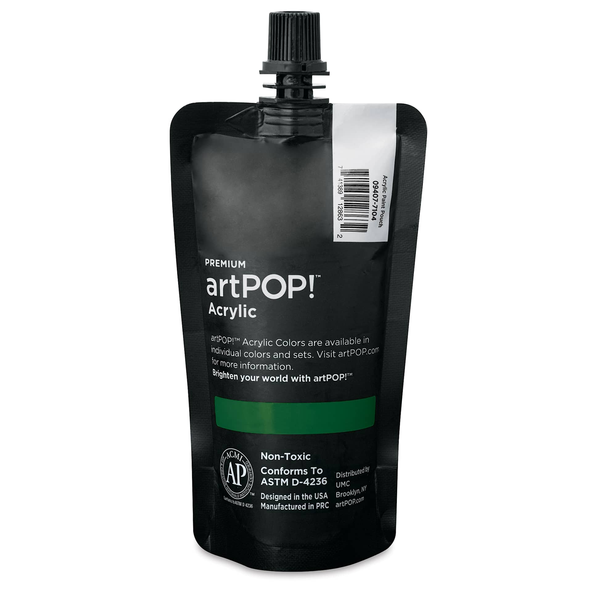 artPOP! Heavy Body Acrylic Paint - Sap Green, 120 ml Pouch (Back of pouch)