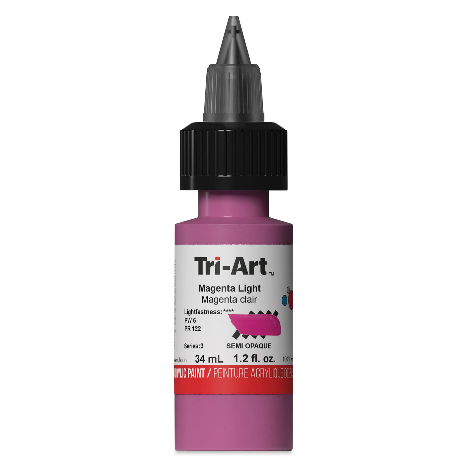 Tri-Art Low-Viscosity Artist Acrylic - Magenta Light, 34 ml Tube