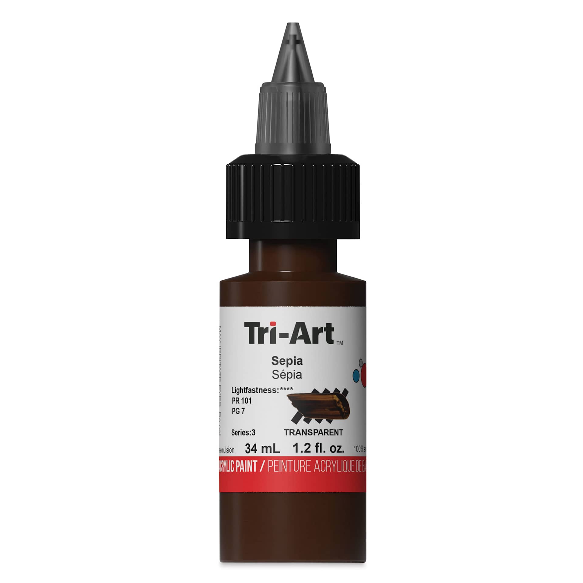 Tri-Art Low-Viscosity Artist Acrylic - Sepia, 34 ml Tube