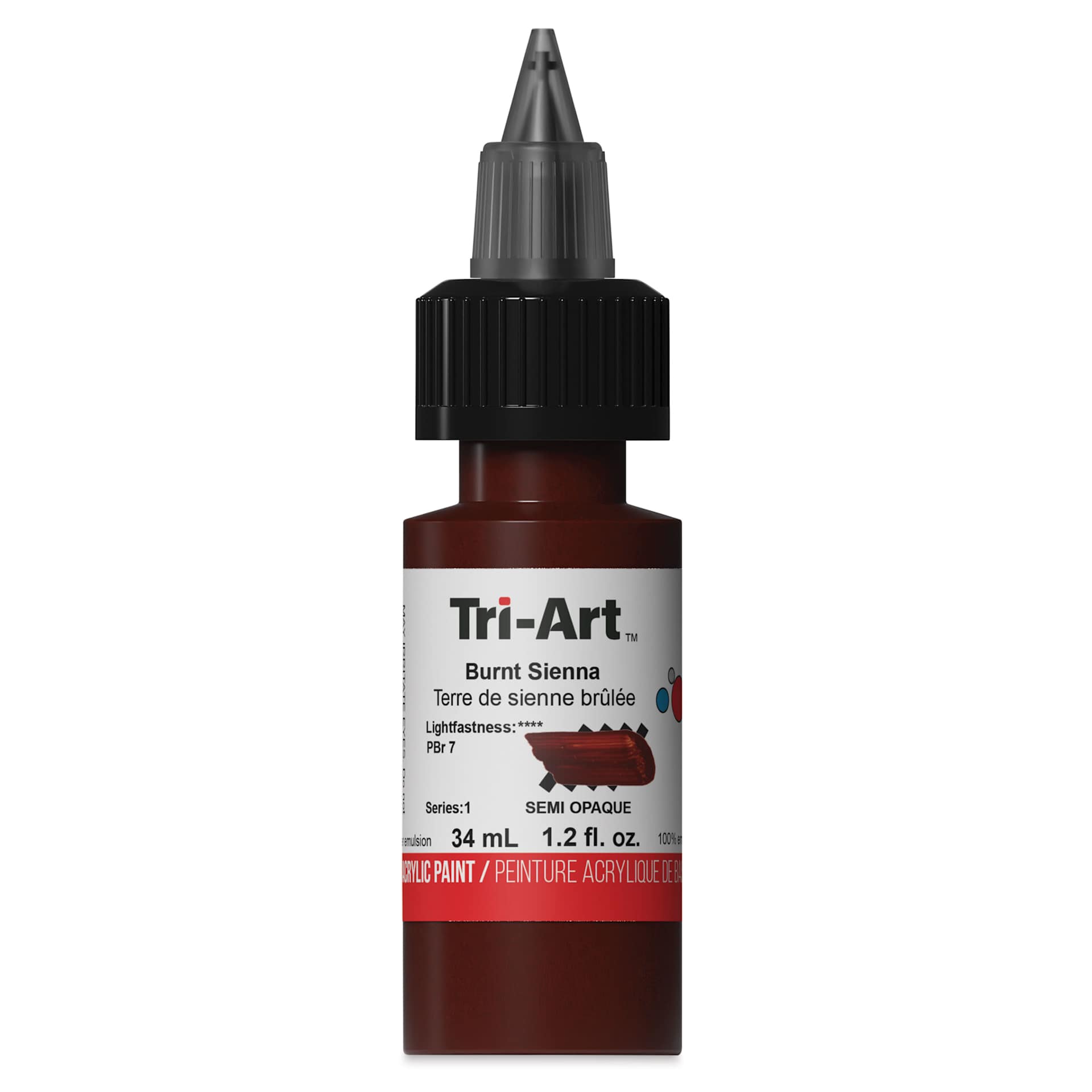 Tri-Art Low-Viscosity Artist Acrylic - Burnt Sienna, 34 ml Tube