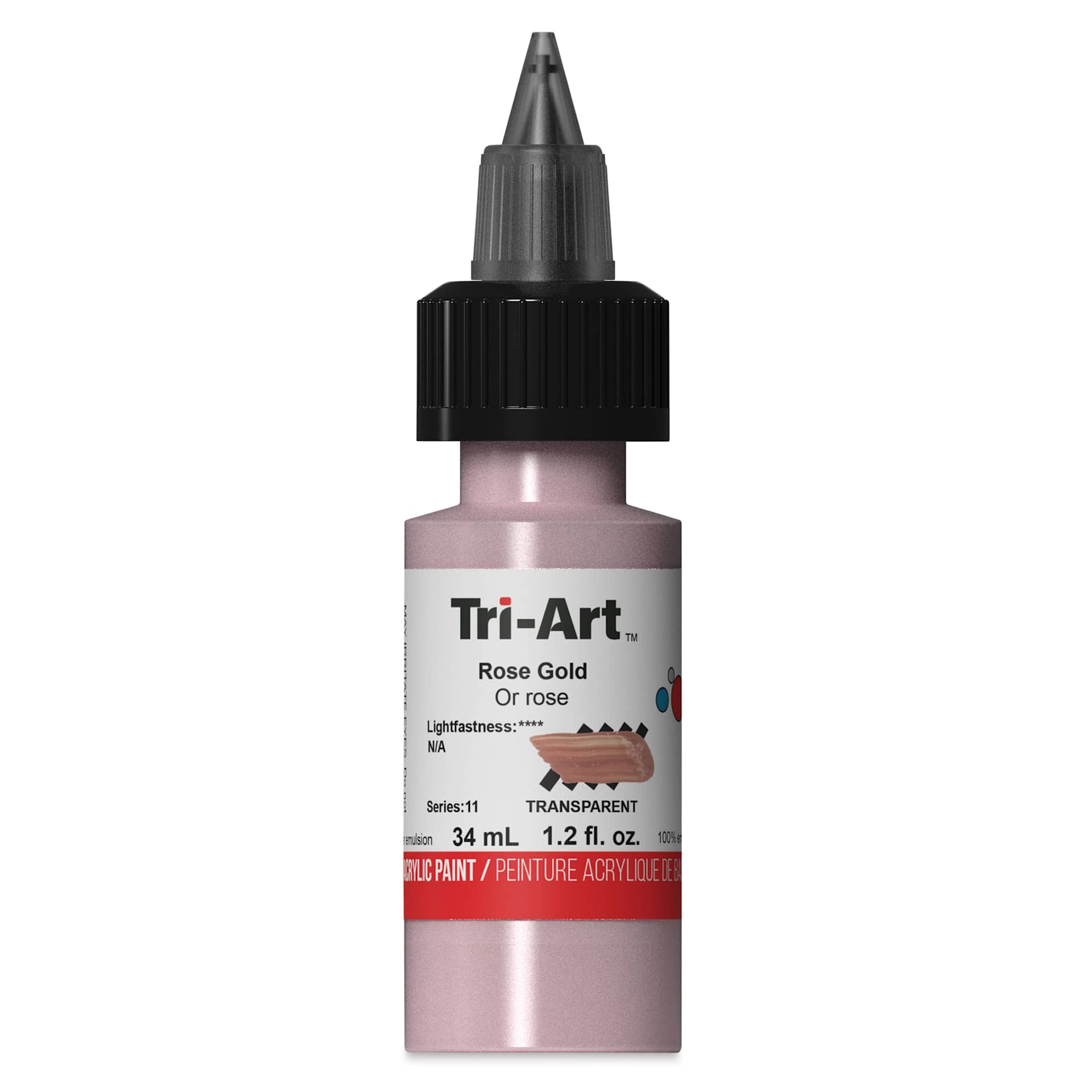 Tri-Art Low-Viscosity Artist Acrylic - Rose Gold, 34 ml Tube