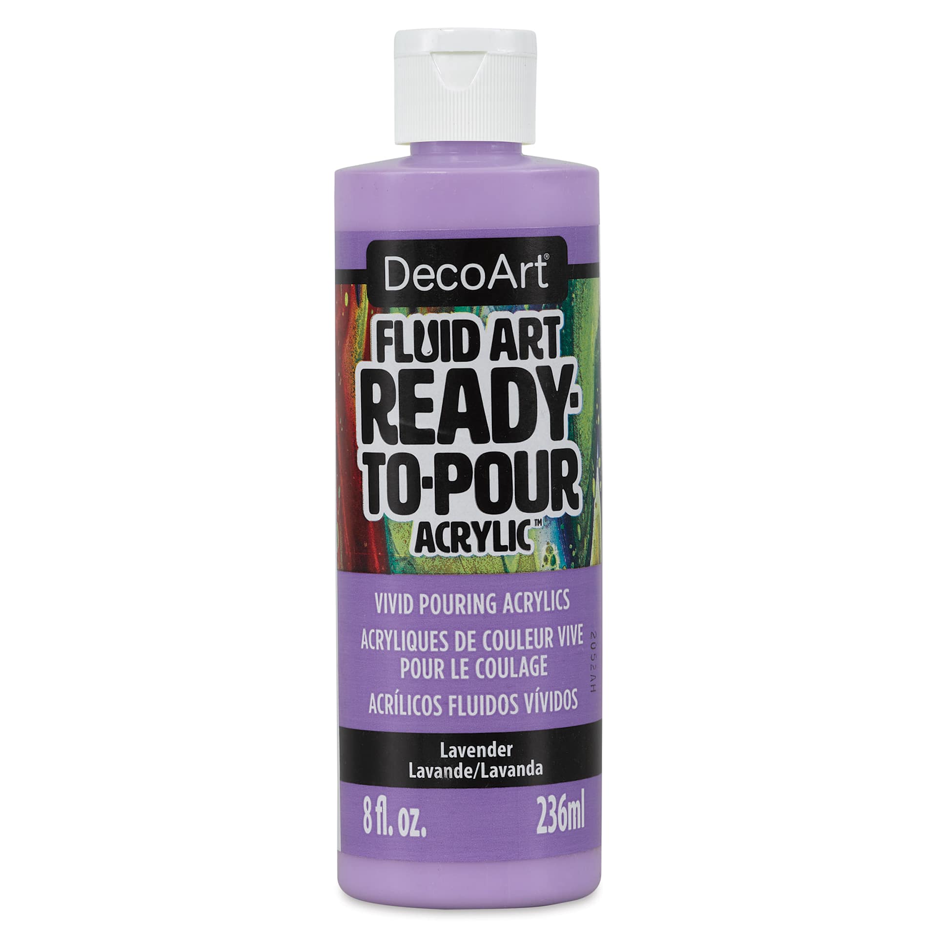 DecoArt Fluid Art Ready-To-Pour Acrylic - Lavender, 8 oz Bottle (Front)