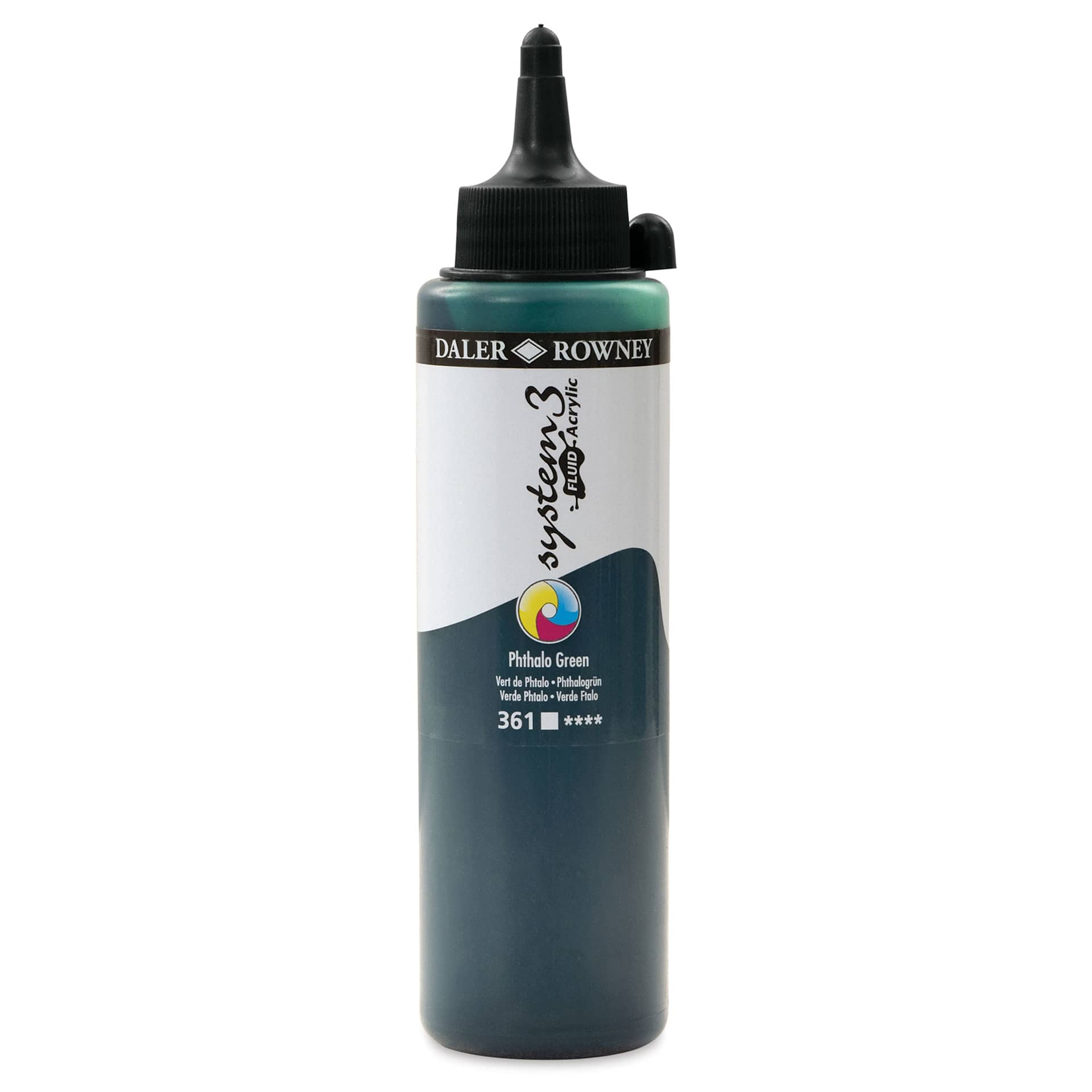 Daler-Rowney System3 Fluid Acrylic - Phthalo Green, 250 ml