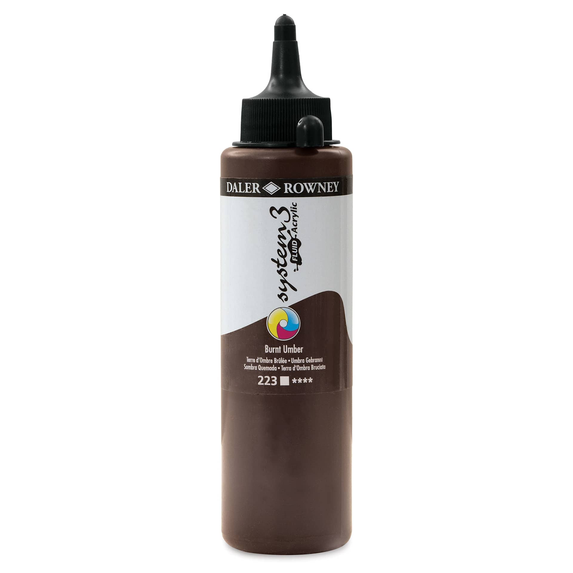 Daler-Rowney System3 Fluid Acrylic - Burnt Umber, 250 ml