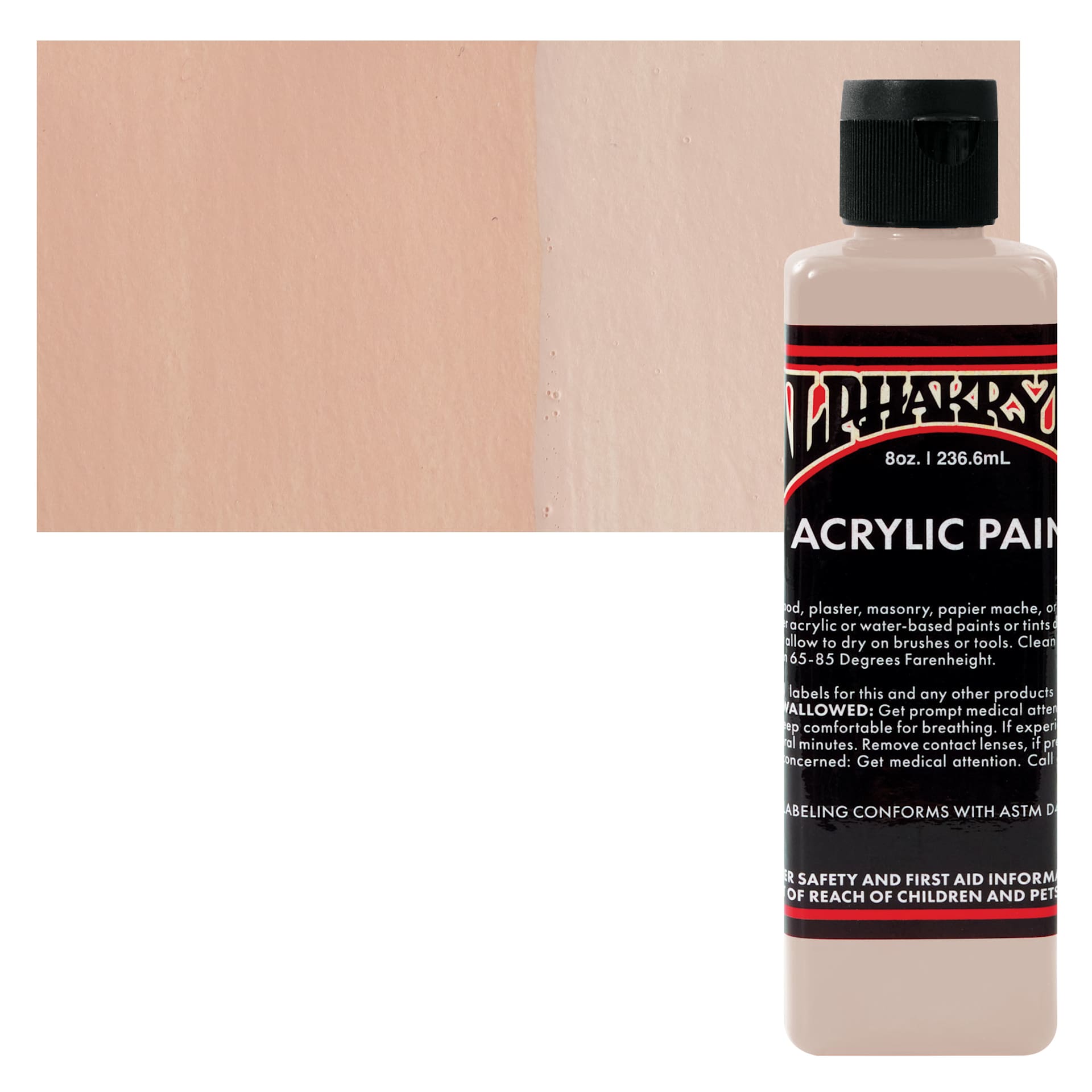 Alpha6 Alphakrylic Acrylic Paint - Raspberry Sherbet, 8 oz bottle and swatch