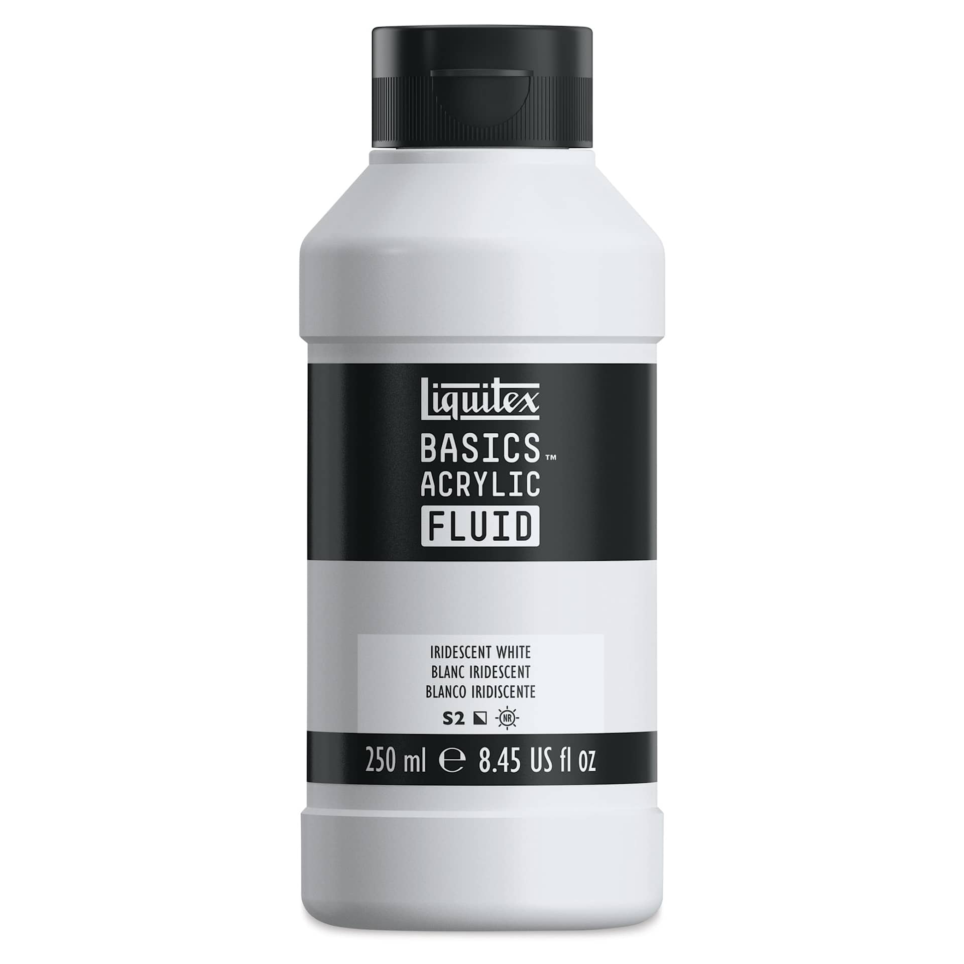 Liquitex Basics Acrylic Fluid Paint - Iridescent White, 250 ml