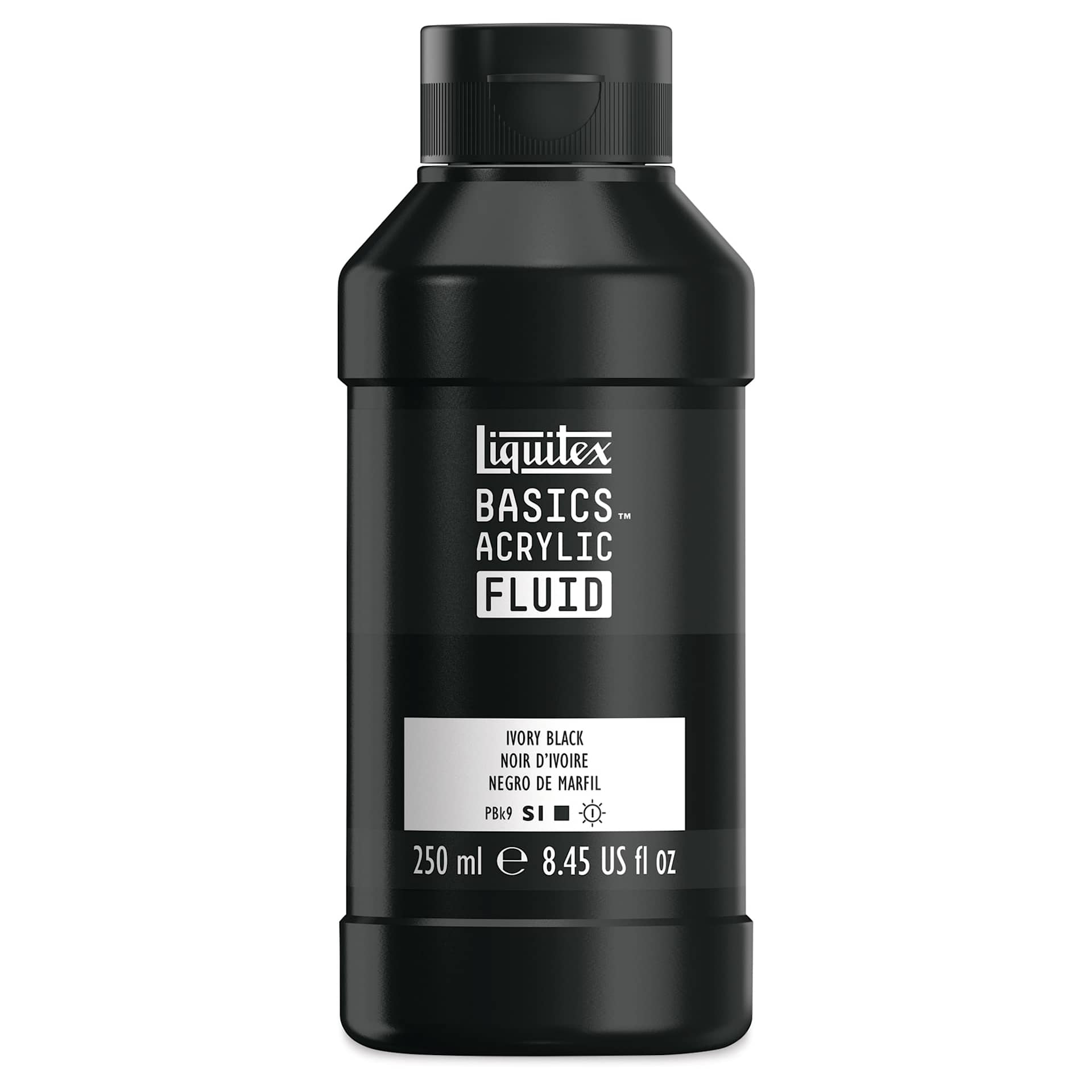Liquitex Basics Acrylic Fluid Paint - Ivory Black, 250 ml