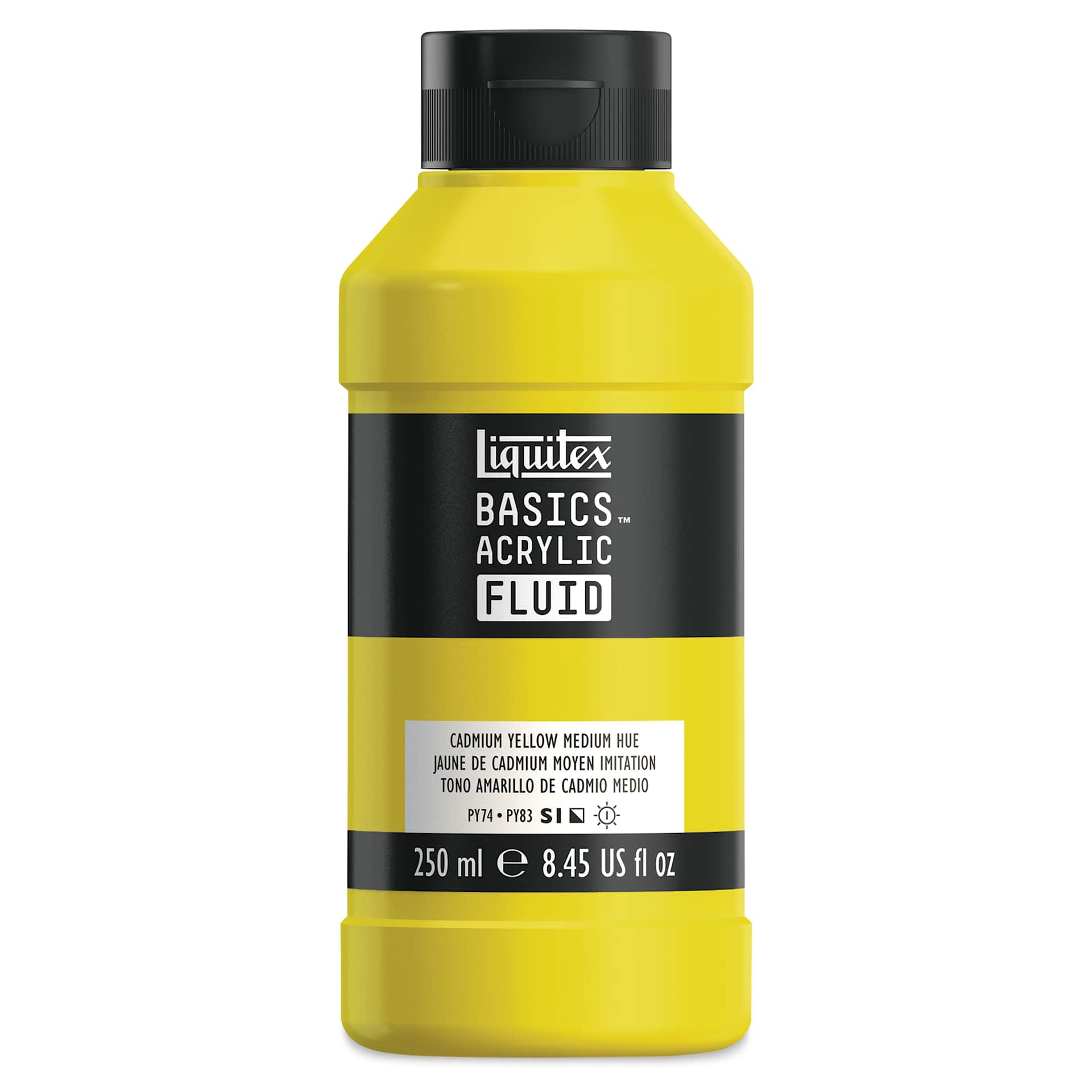 Liquitex Basics Acrylic Fluid Paint - Cadmium Yellow Medium Hue, 250 ml