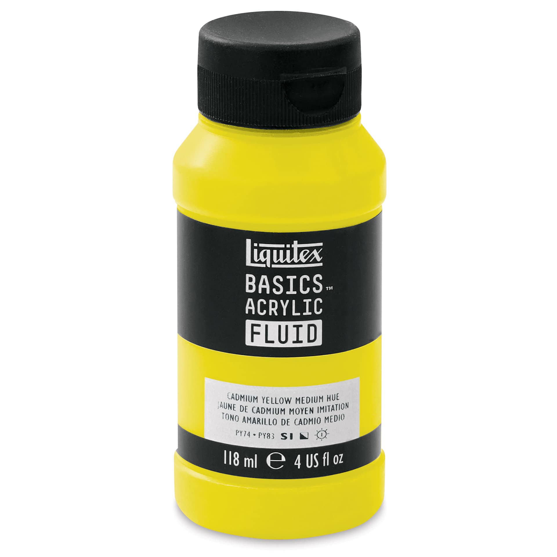 Liquitex Basics Acrylic Fluid Paint - Cadmium Yellow Medium Hue, 118 ml
