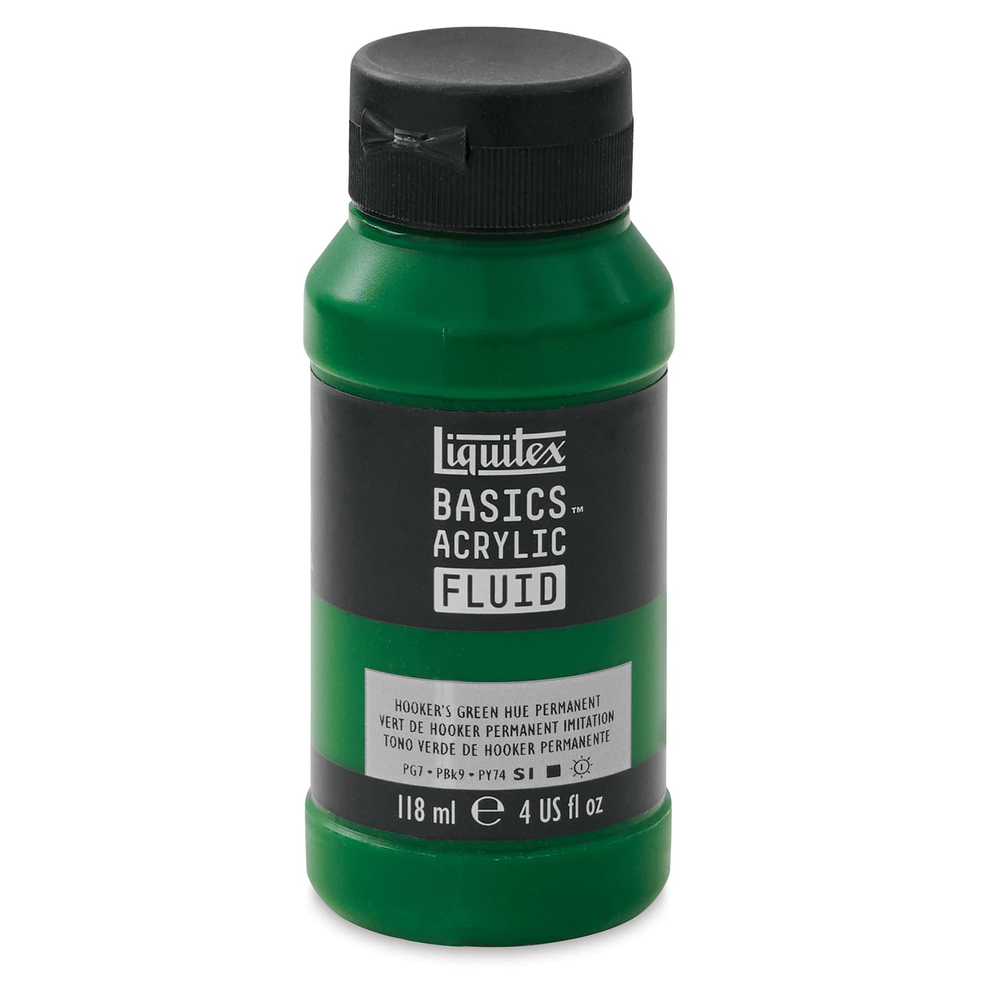 Liquitex Basics Acrylic Fluid Paint - Hooker's Green Permanent Hue, 118 ml