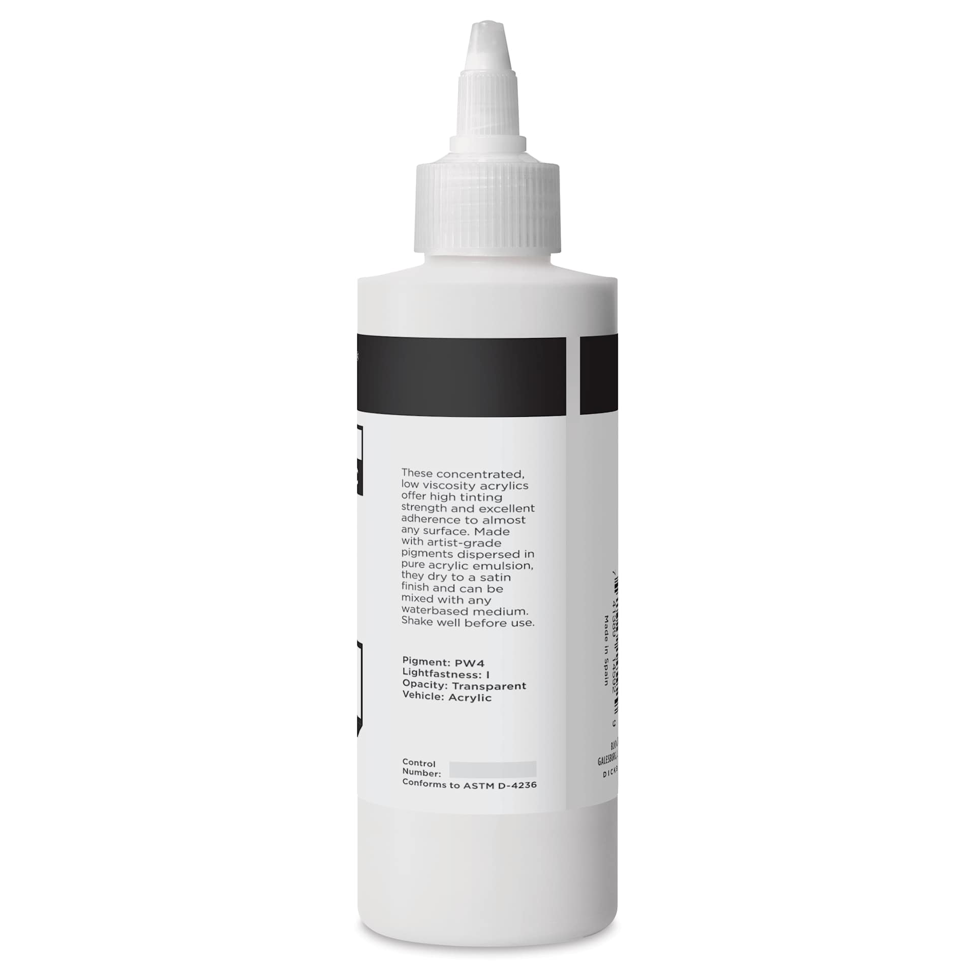 Blick Artists’ Fluid Acrylic - Zinc White, 200 ml back