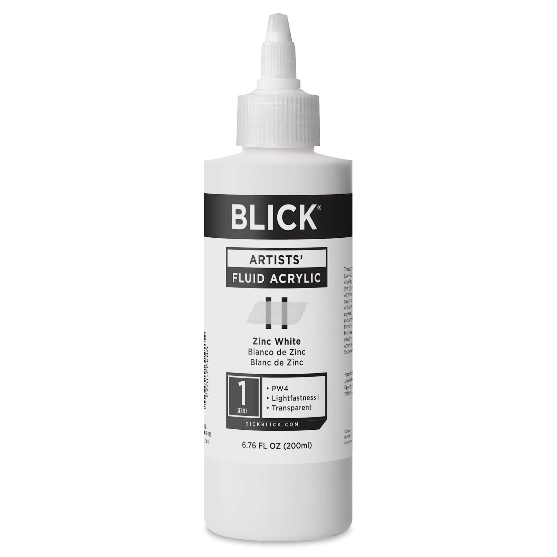 Blick Artists’ Fluid Acrylic - Zinc White, 200 ml
