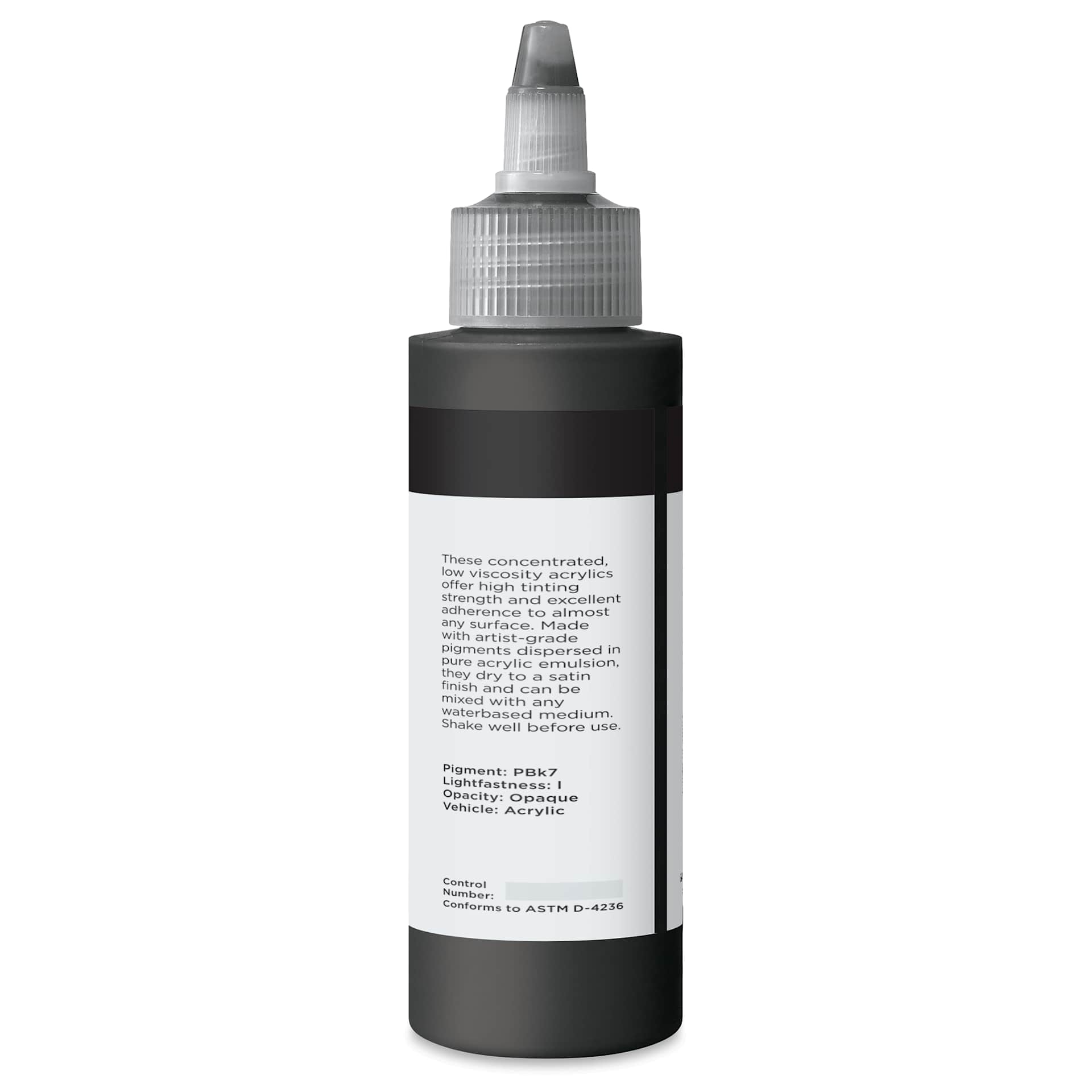 Blick Artists’ Fluid Acrylic - Lamp Black, 100 ml back