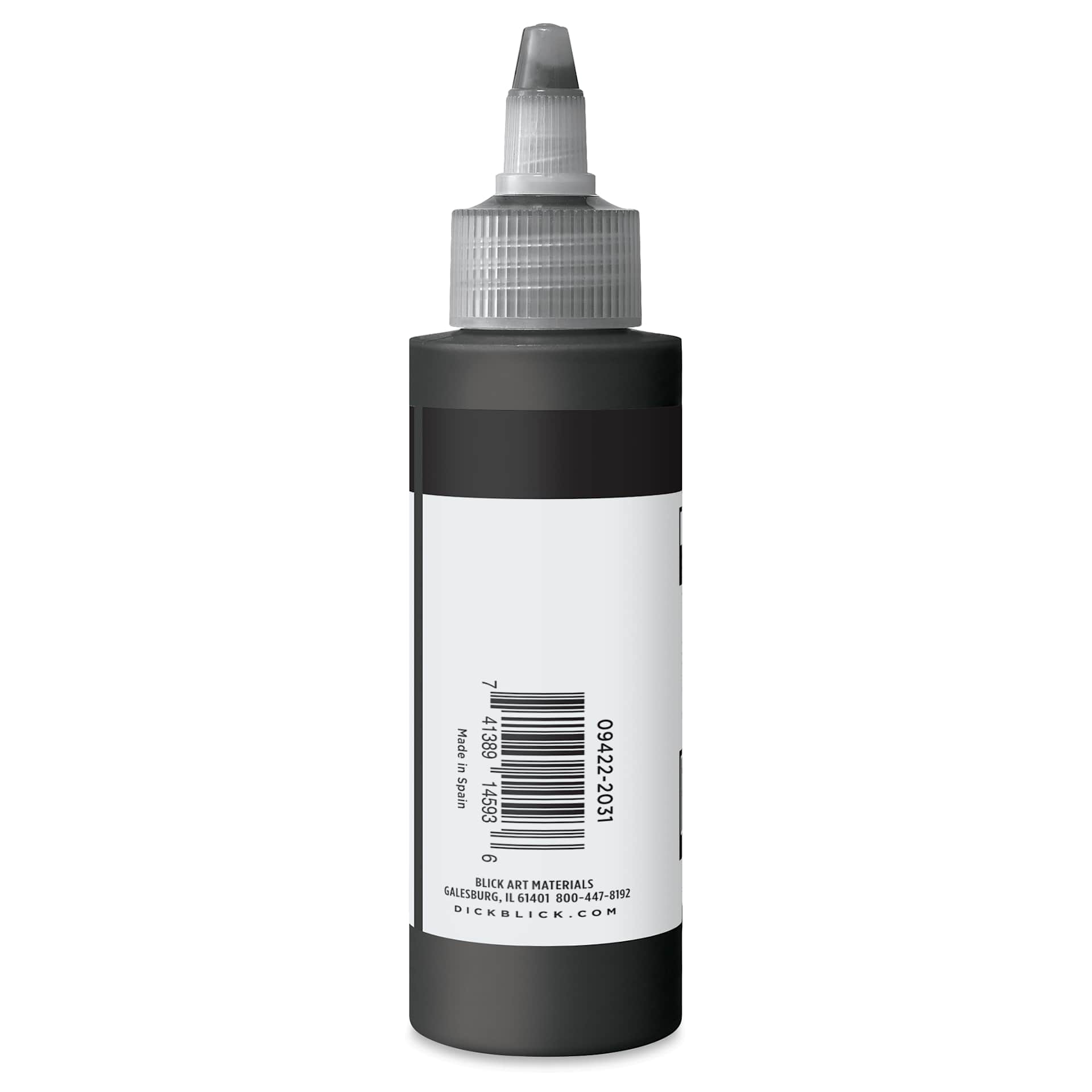 Blick Artists’ Fluid Acrylic - Lamp Black, 100 ml side