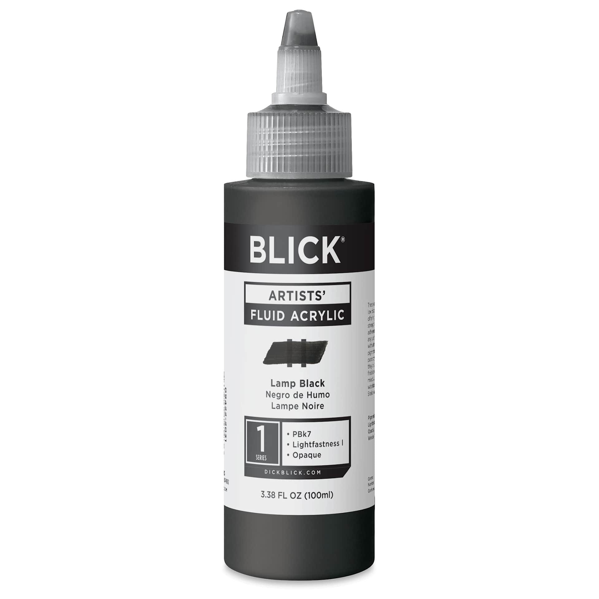 Blick Artists’ Fluid Acrylic - Lamp Black, 100 ml