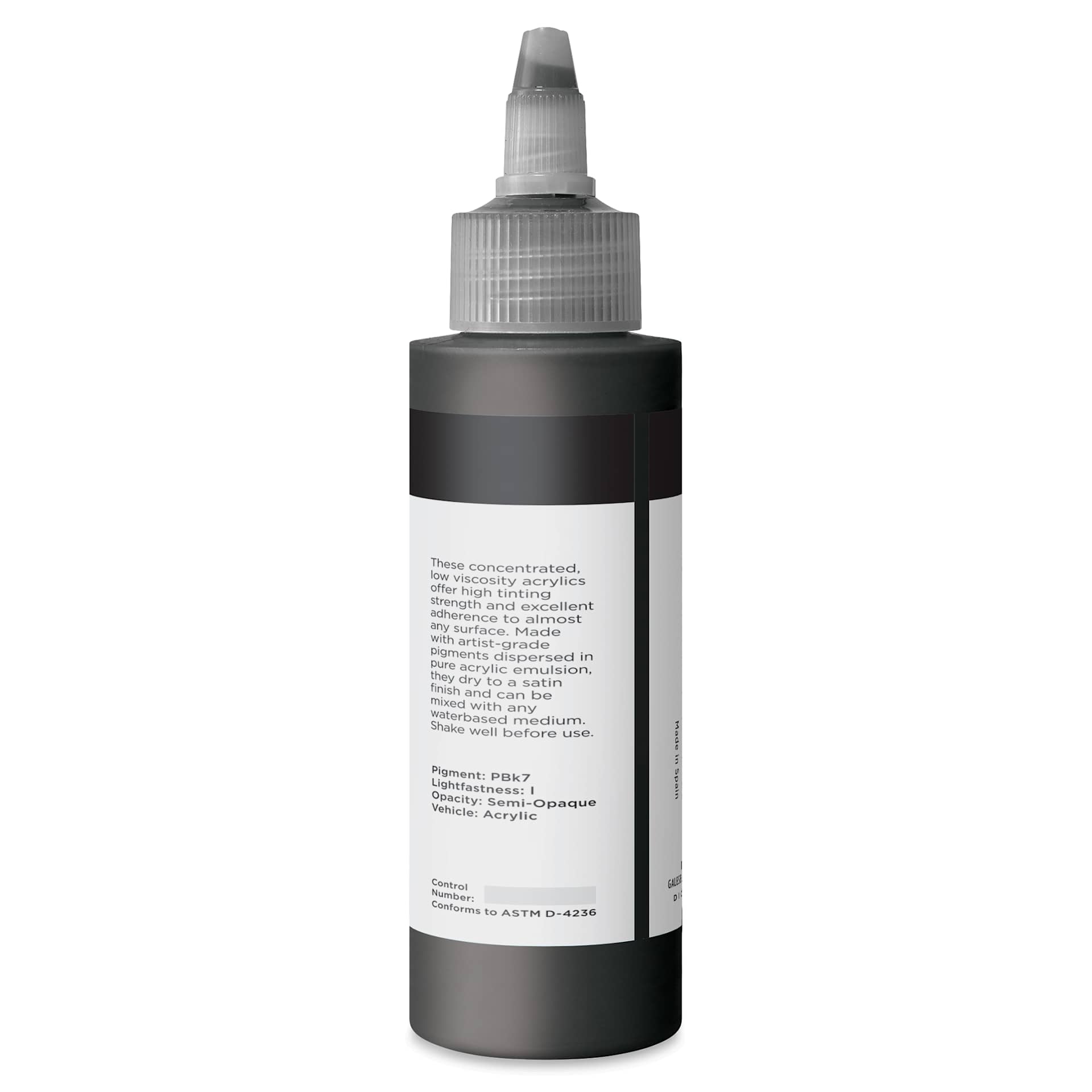 Blick Artists’ Fluid Acrylic - Ivory Black, 100 ml back