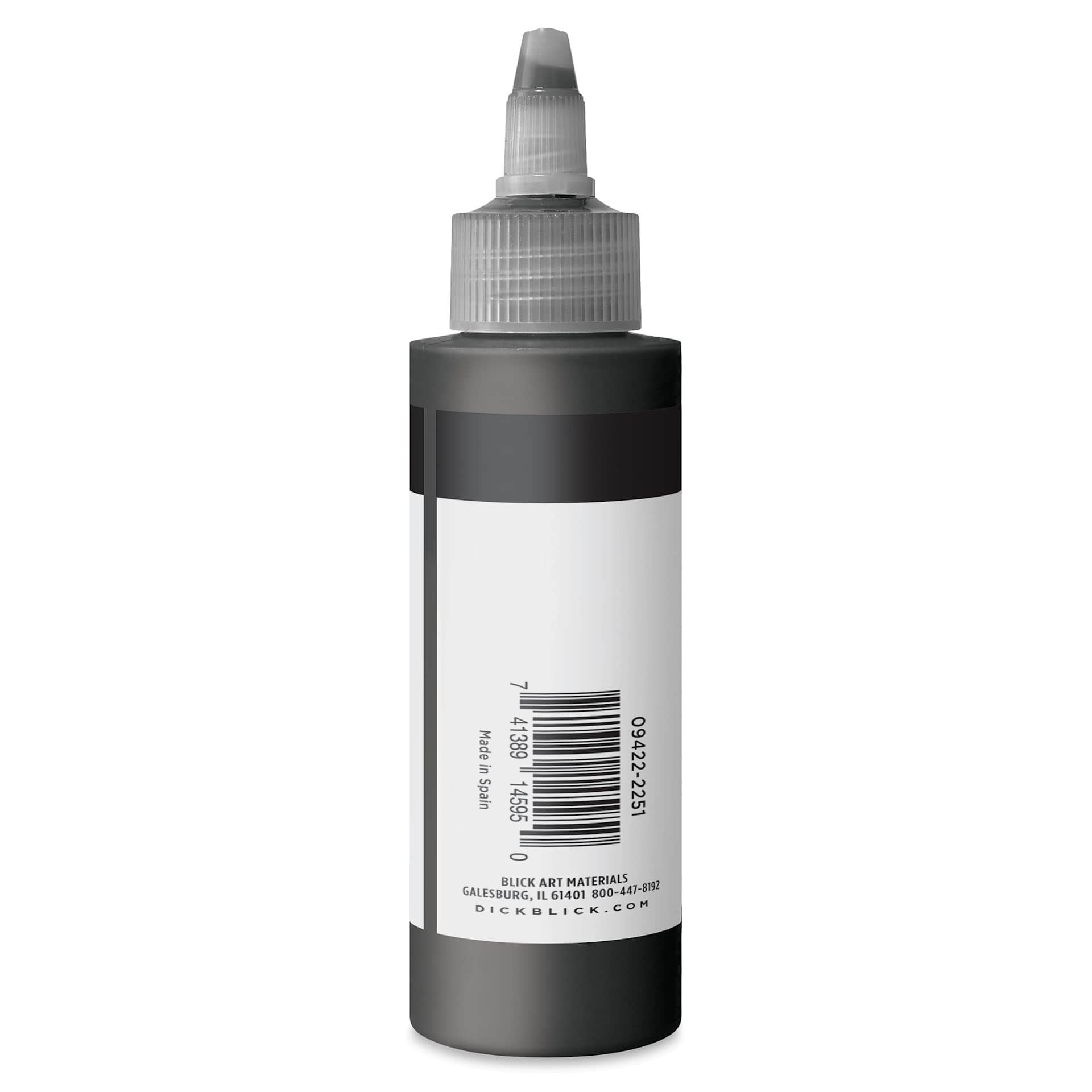 Blick Artists’ Fluid Acrylic - Ivory Black, 100 ml side