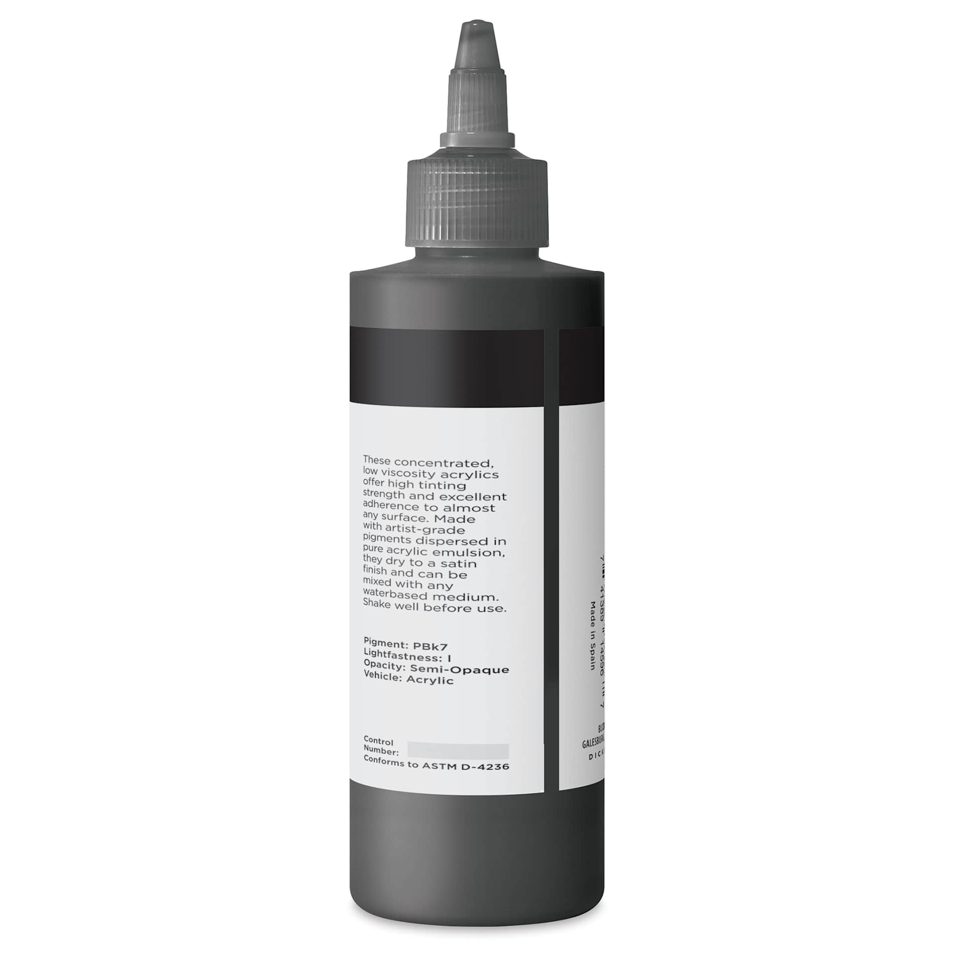 Blick Artists’ Fluid Acrylic - Ivory Black, 200 ml back
