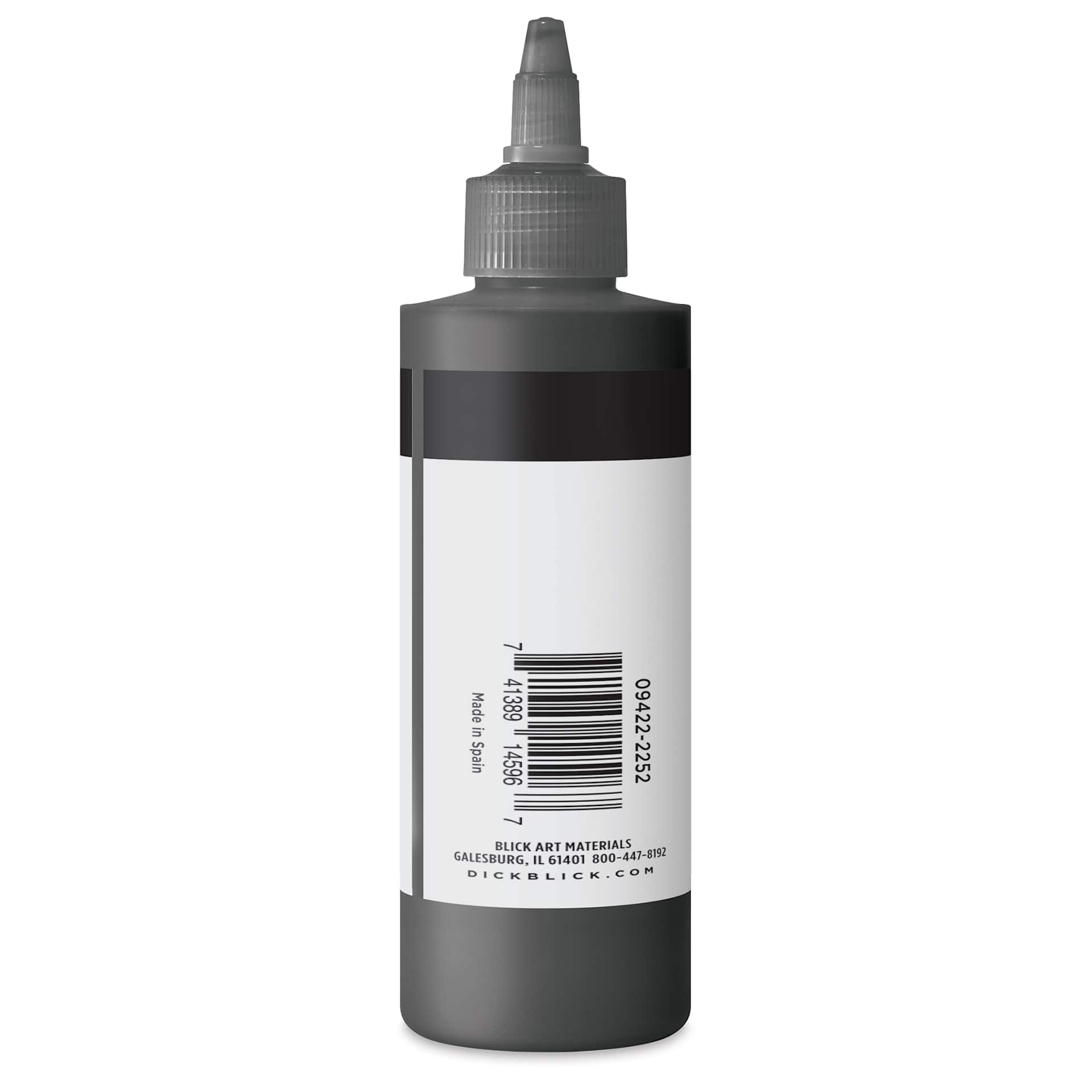 Blick Artists’ Fluid Acrylic - Ivory Black, 200 ml side