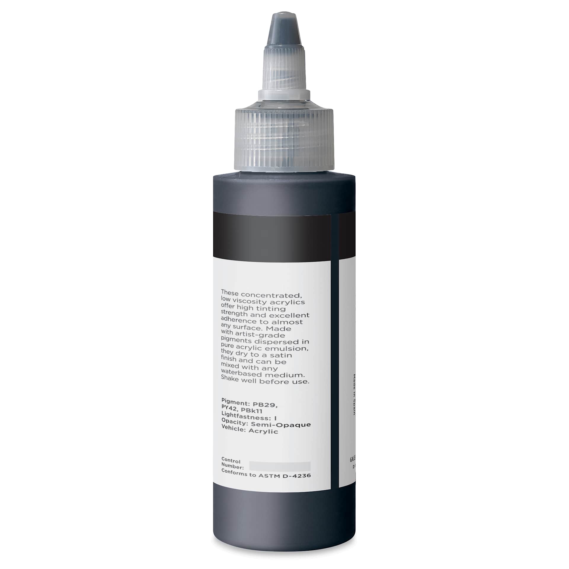 Blick Artists’ Fluid Acrylic - Payne's Grey, 100 ml back
