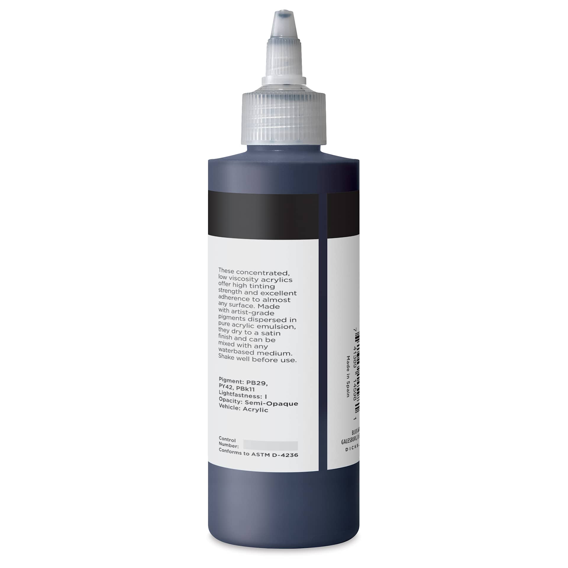 Blick Artists’ Fluid Acrylic - Payne's Grey, 200 ml back
