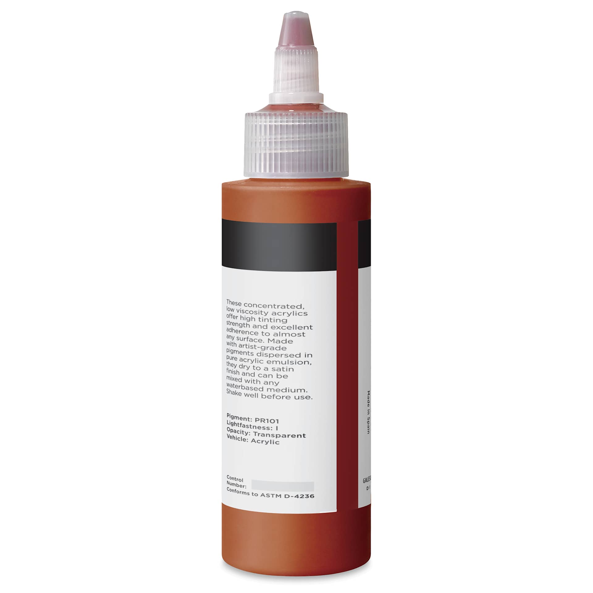 Blick Artists’ Fluid Acrylic - Transoxide Red, 100 ml back