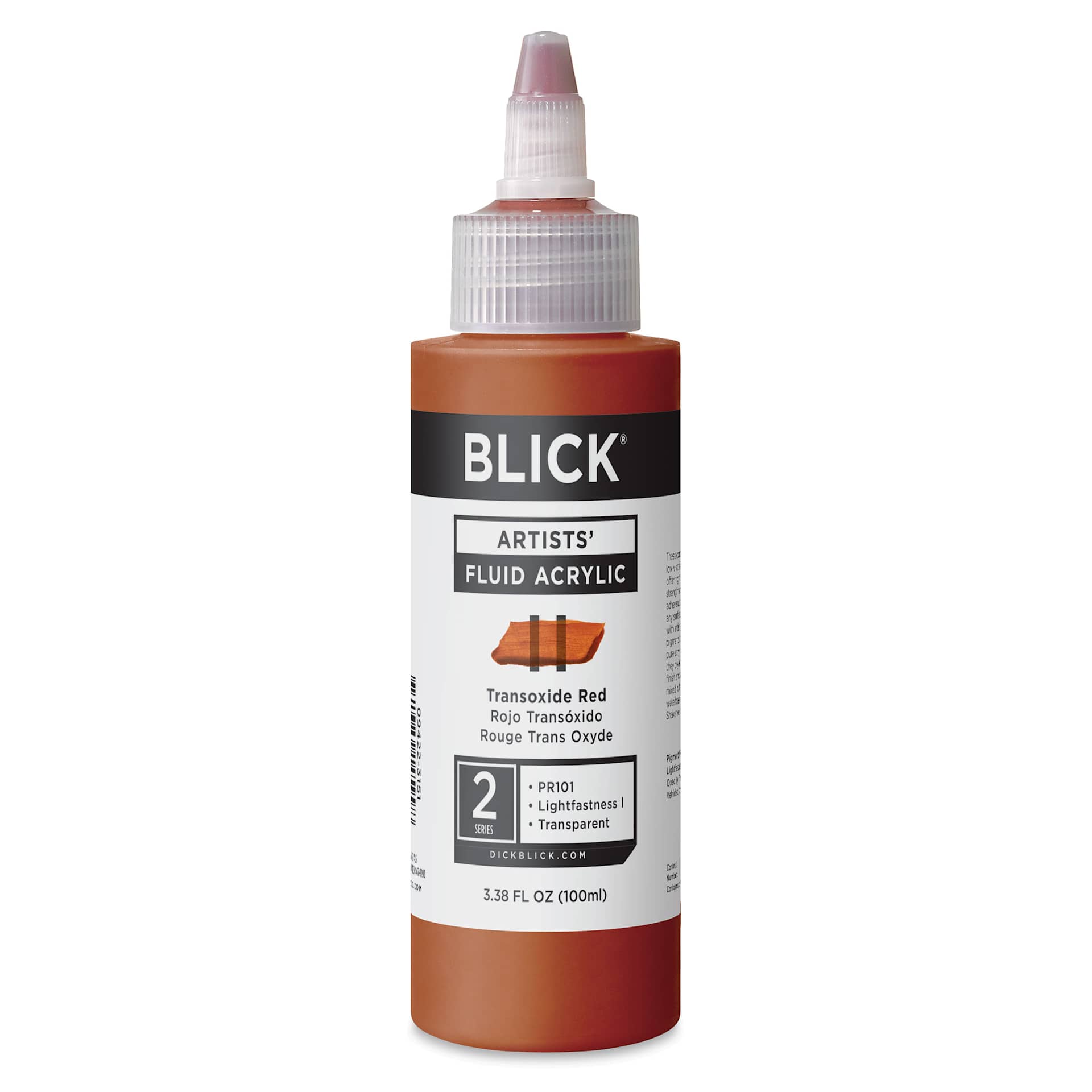 Blick Artists’ Fluid Acrylic - Transoxide Red, 100 ml